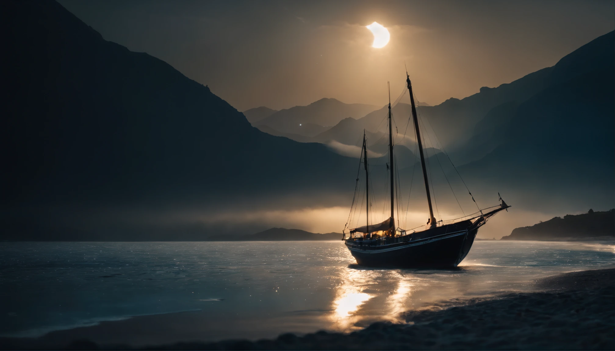 huge planet, the night, hight resolution、Impressive Milky Way:1.9、sand beach、Vast blue ocean、Blue Waves、Crystal clear ripples、Blue glacier、lightning bolt:1.9、Protoplanets、pure beauty、Sail ships
