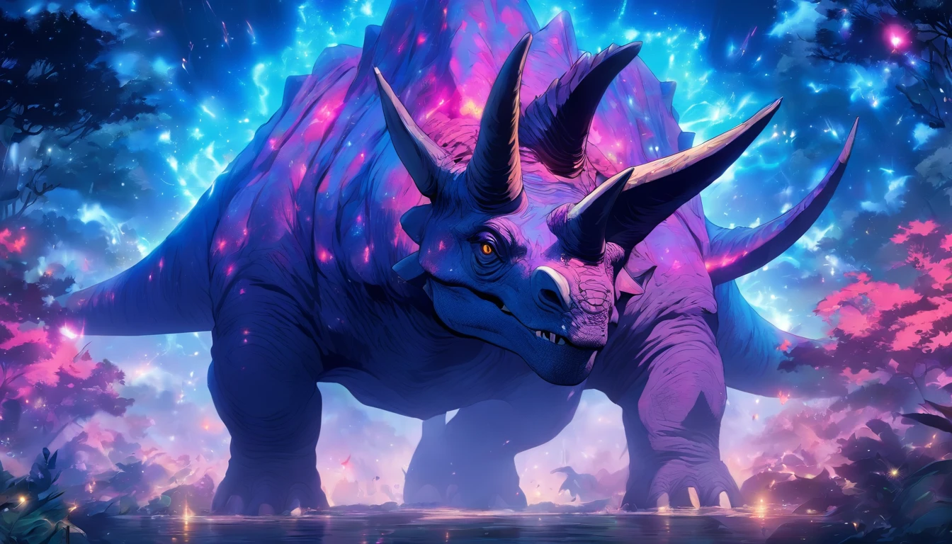 Triceratops, spectral and eerie, Mage Hand, masterpiece, best quality
