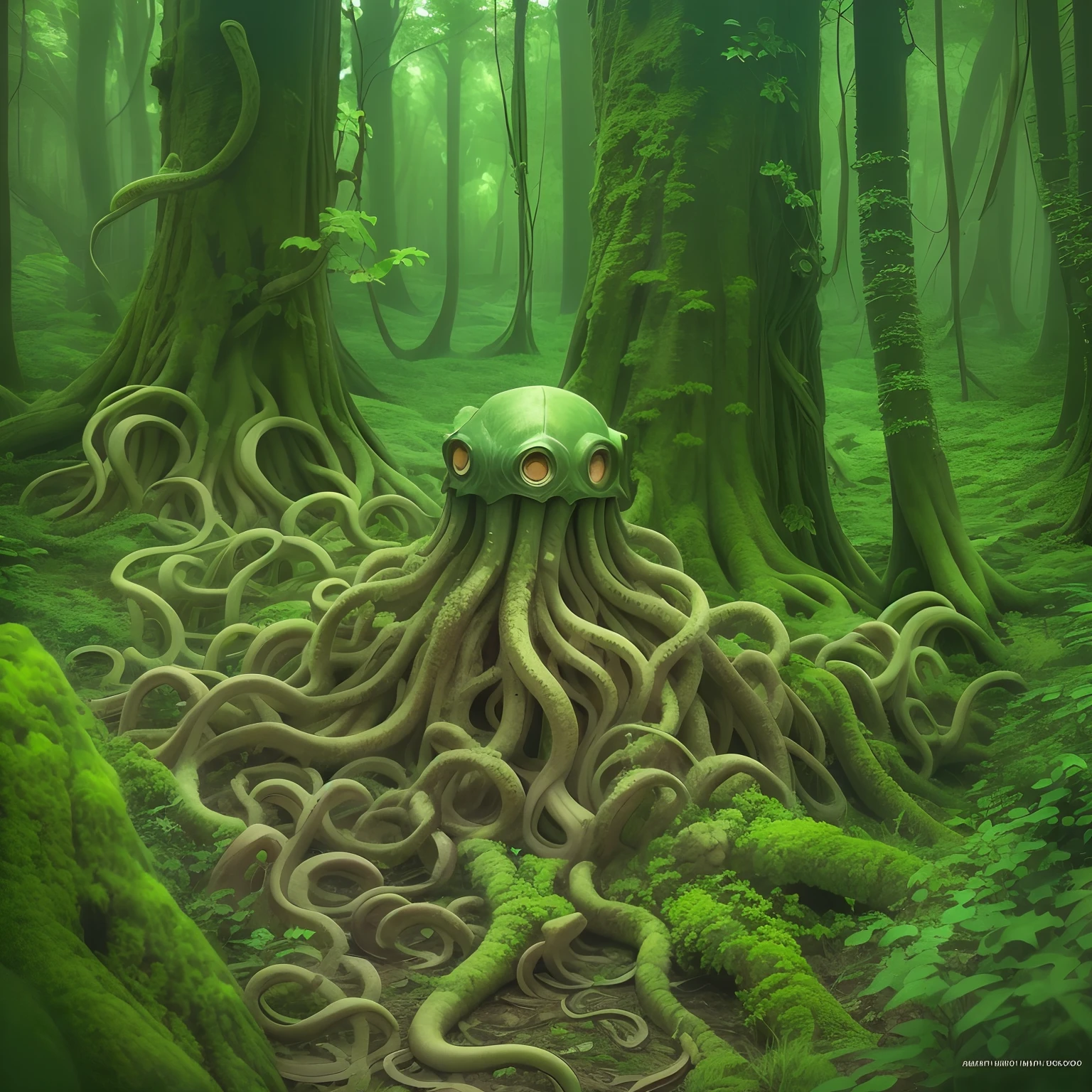 Tentacles, Lots of tentacles, woods, Tentacles in the forest