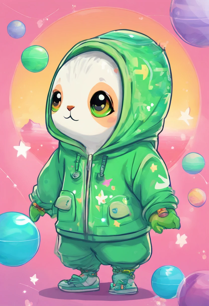 Green skinned male Martian extraterrestrial wearing a pinguin costume