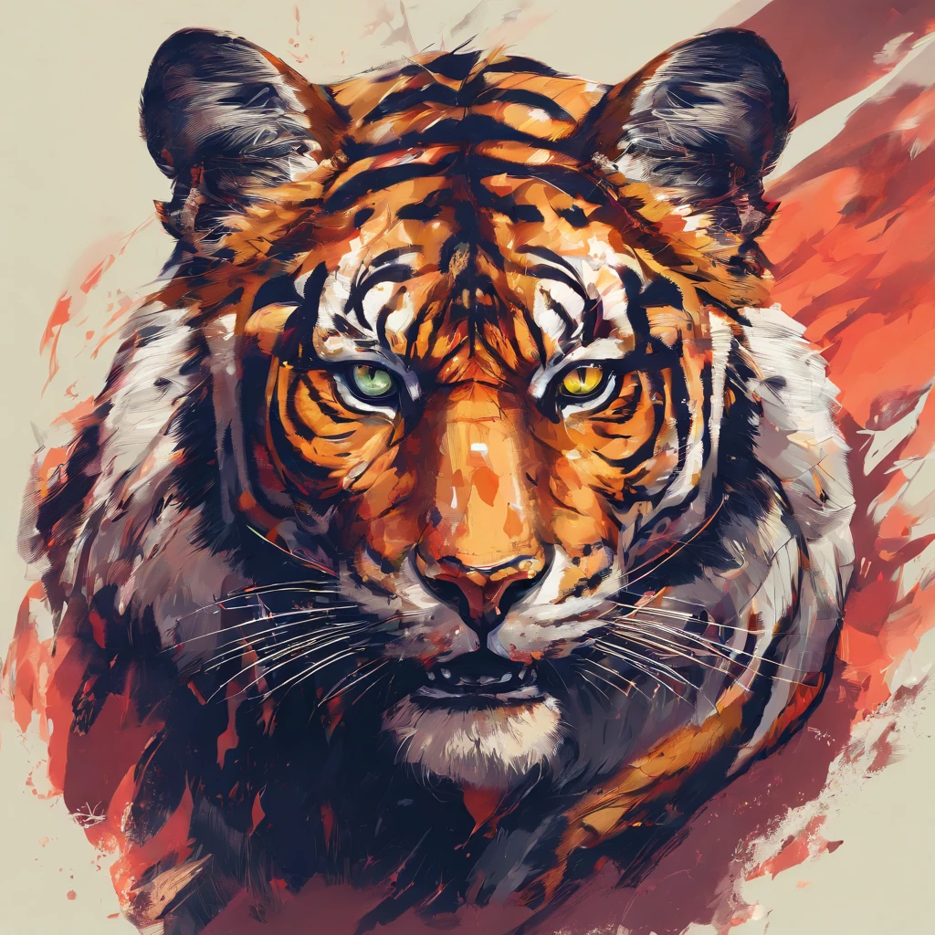 tigre focando no rosto, (melhor qualidade, Altas, photo-realistic:1.37), Olhos detalhados, olhar intenso, Strong and powerful construction, cores vibrantes e marcantes, dramatic lighting, inspiring composition, majestic and fierce presence, estilo de fotografia da vida selvagem, tons de cores quentes