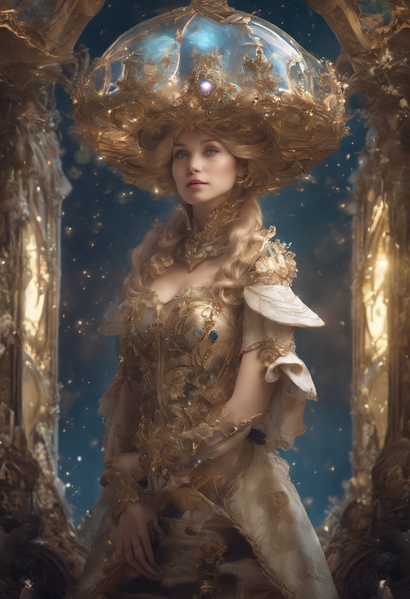 ((Best Quality)), (Masterpiece)), (Details: 1.4), 3D, Absurd Resolution, High Resolution, (Masterpiece: 1.4), Ultra Detailed, Beautiful Girl 1 Person, Futuristic Woman Image, Sparkling Brown Hair, Beautiful Brown Eyes, Beautiful Face, 20 Years Old, Spaceship, Floating, Small, Spacesuit, Spaceship, Window, Future, Dynamic Pose, Change of Clothes