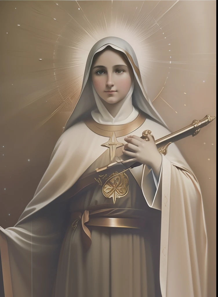 (((Blessed Virgin Mary of Mount Carmel))) Luminoso, en estilo similar al del artista WILLIAM ADOLPHE BOUGUEREAU, obra maestra, (La mejor calidad: 1.2), (super fine: 1.2), illustration, (extremadamente delicado y hermoso: 1.2), movie angle, flotante, (Hermoso ojo de detalle: 1.1), (detalle luz: 1.1), Movie Lights, Cielo delicado, ojos azules, (Cola de caballo alta: 1.1), capa, ojuelos, cielo estrellado, (light particles: 1.1) dibujo, flor. (obra maestra), (La mejor calidad), (fotorrealista:1.3), 8k, Textura detallada de la piel, Textura detallada de la tela, hermosa cara detallada, Detalles intrincados, ultra detallado (cuerpo de cuerpo entero:1.2)