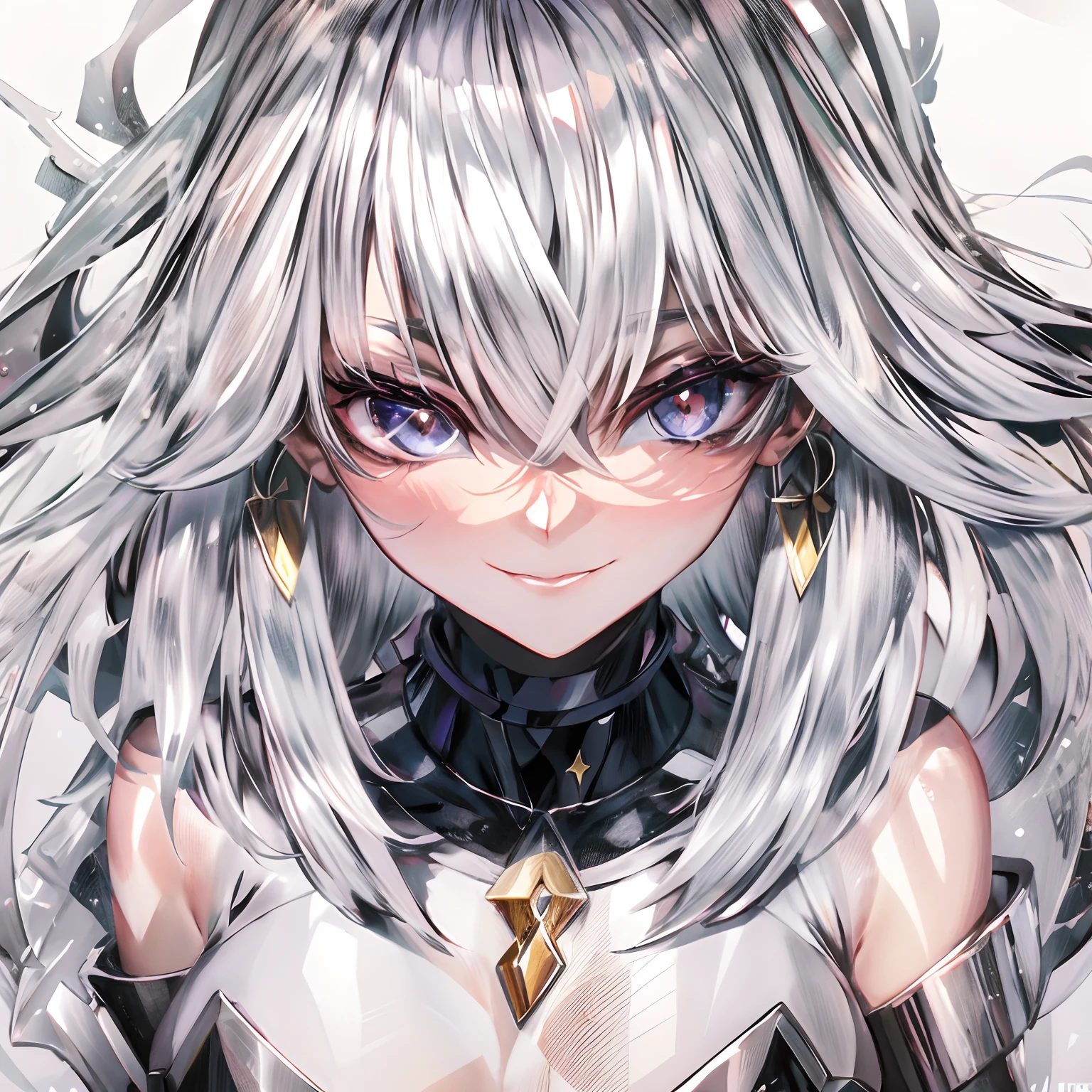 um close up de uma mulher com cabelo rosa e um top roxo, menina mago negro, portrait knights of zodiac girl, portrait of a female anime hero, mika kurai demon, Grande Ordem do Destino, goddess of lightning, knights of zodiac girl, Megumu Okada, Krenz Cushart e Artgerm, menina necromante ciborgue santa