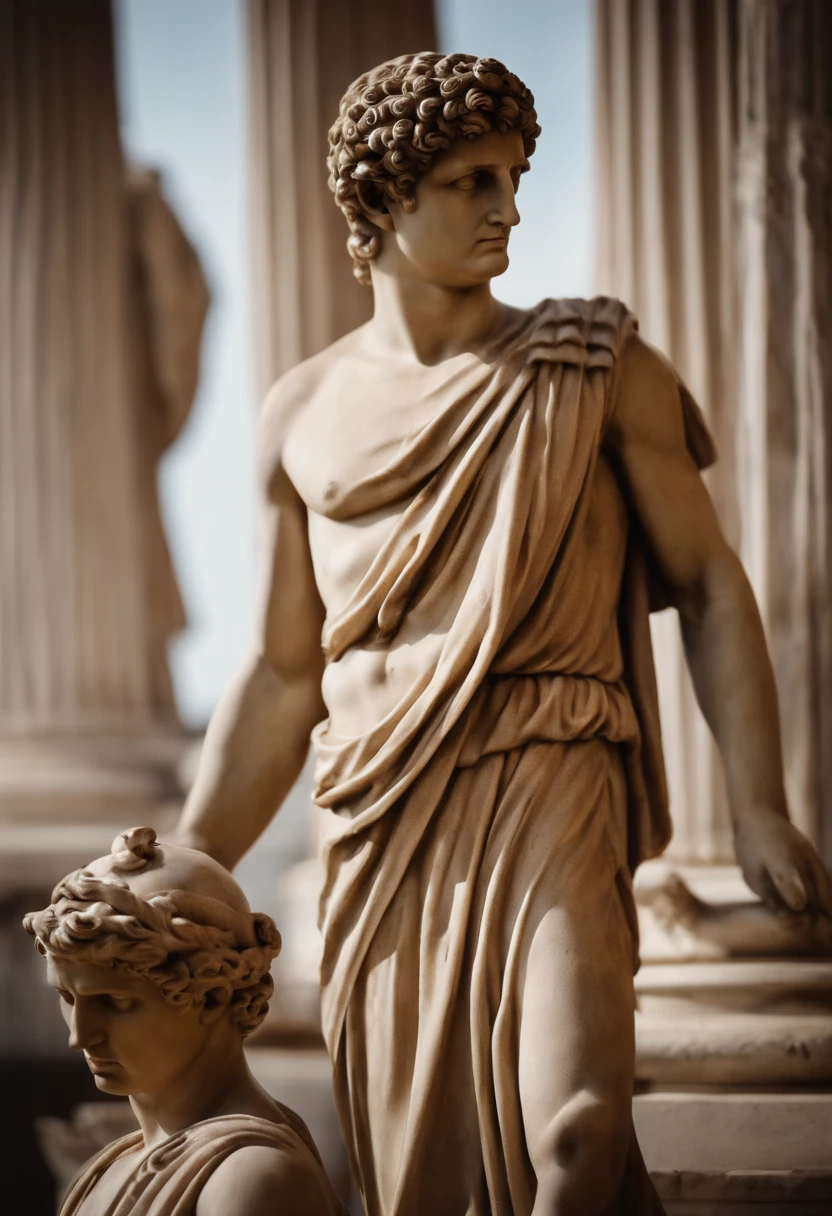 Roman and Greek slaves stoic statues