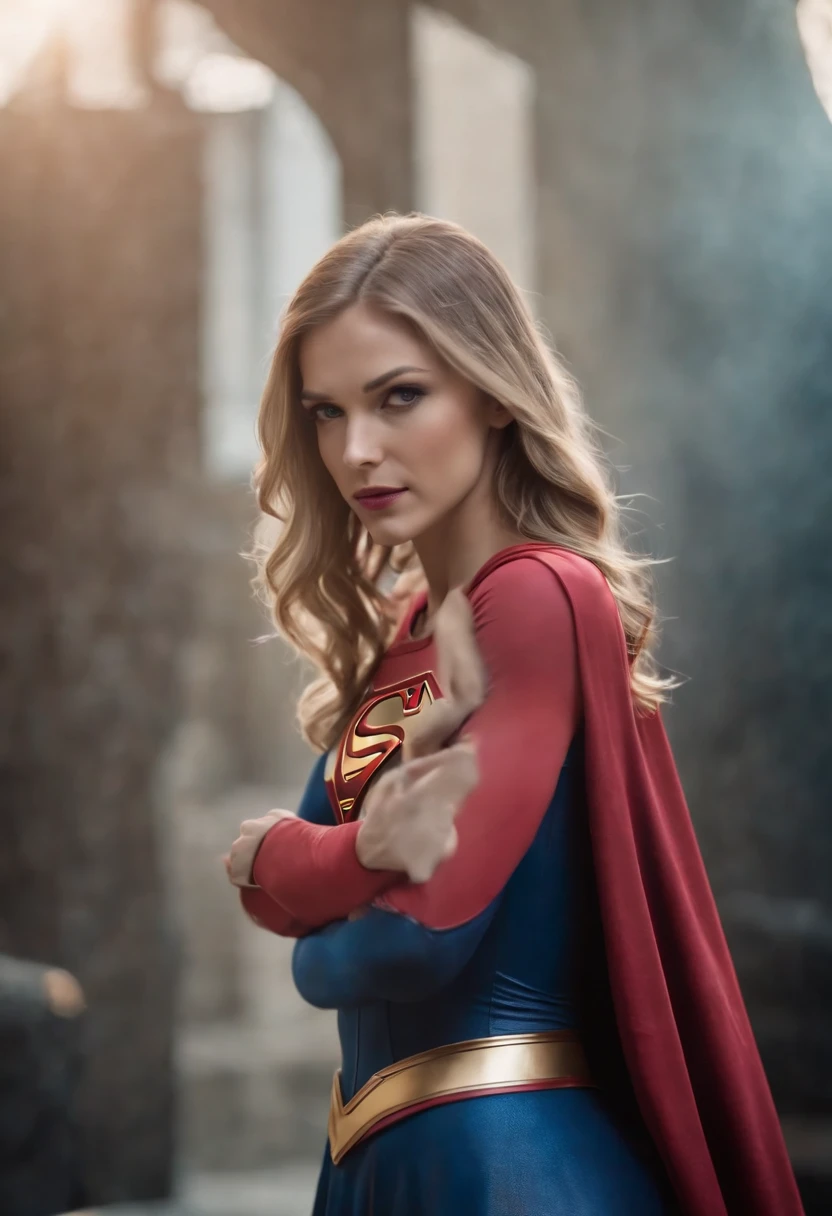 Supergirl sexy costume and beautifull body