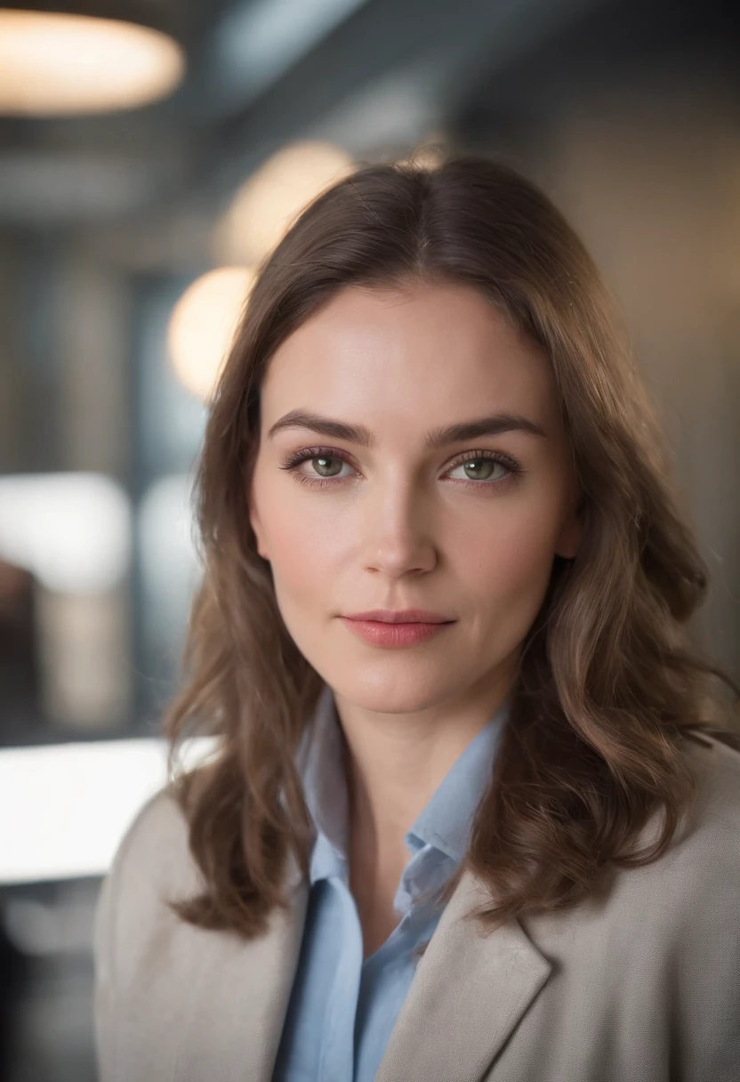 Cinematographic portrait, ((Gros plan moyen)), face au public, (Reality :1.3), A woman looking into the camera, Pilote professionnel, Costume de pilote, Details of beautiful faces, Action plans, Airport Context, Ambiance joyeuse, daytime, photo realist, CG, art station
