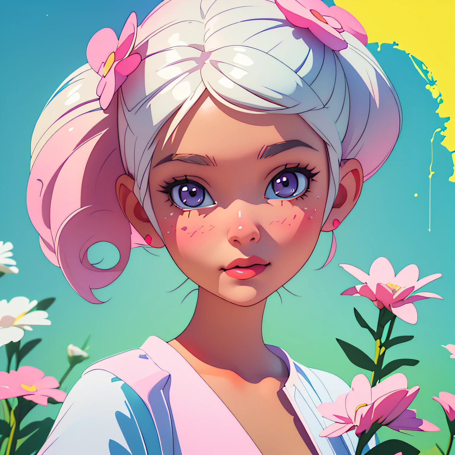 Text "let's study little friends" in high definition, featured in the style of Cute hello kitty, pastel colors and flowers, illustration, fashion, 3d rendered, vibrant, photo, poster, cinematic, 3d render, typography, painting