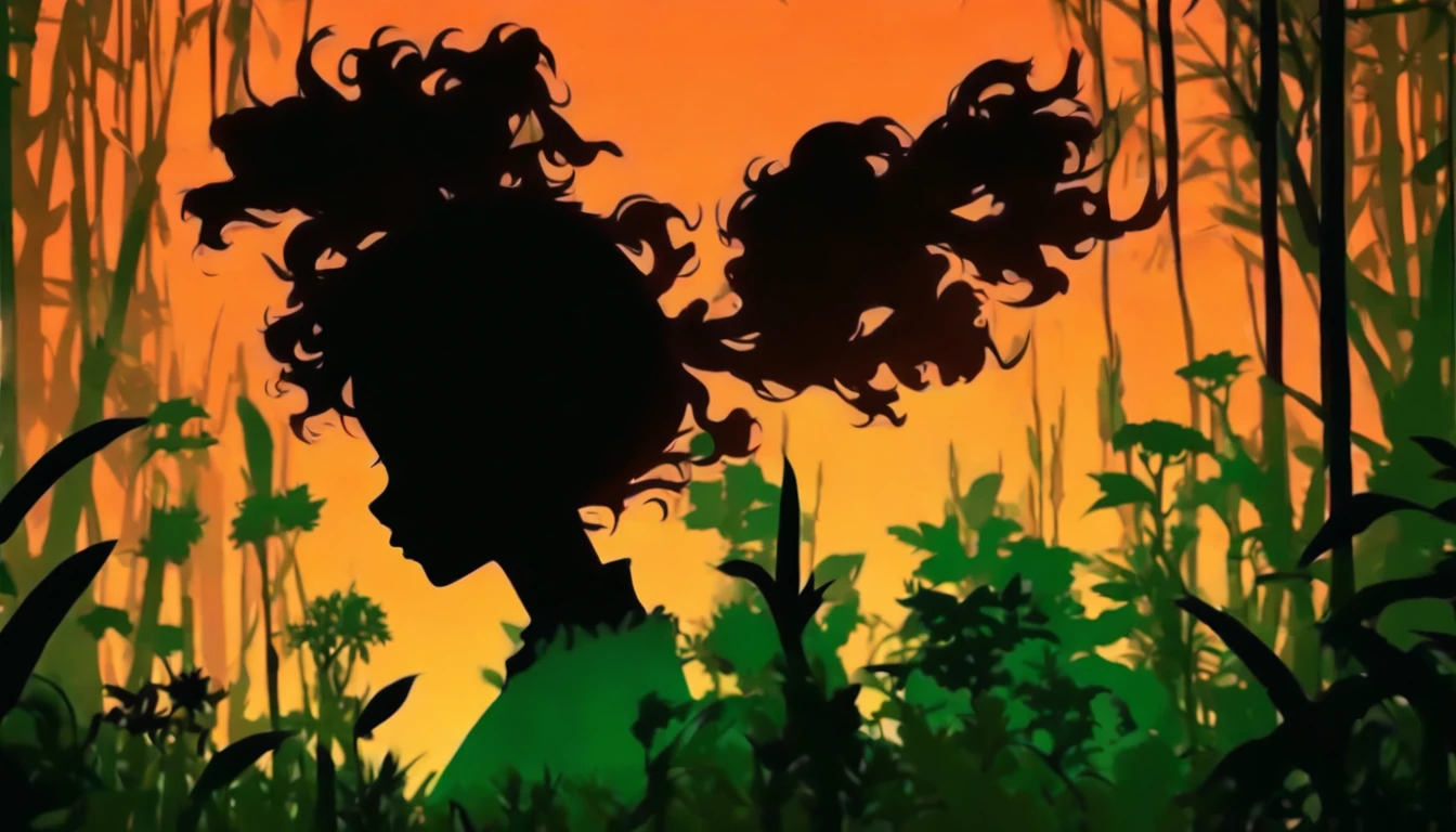 (Silhouette Art,cutouts:1.6)
(((Paper cutting art,A world where only black exists:1.3)
(Cowboy Shot),1 girl,Solo,
(机器人,profile:1.2),ruined and devastated city、Covered with plants
break
(Green City)
Textured glass background,Tarot card atmosphere