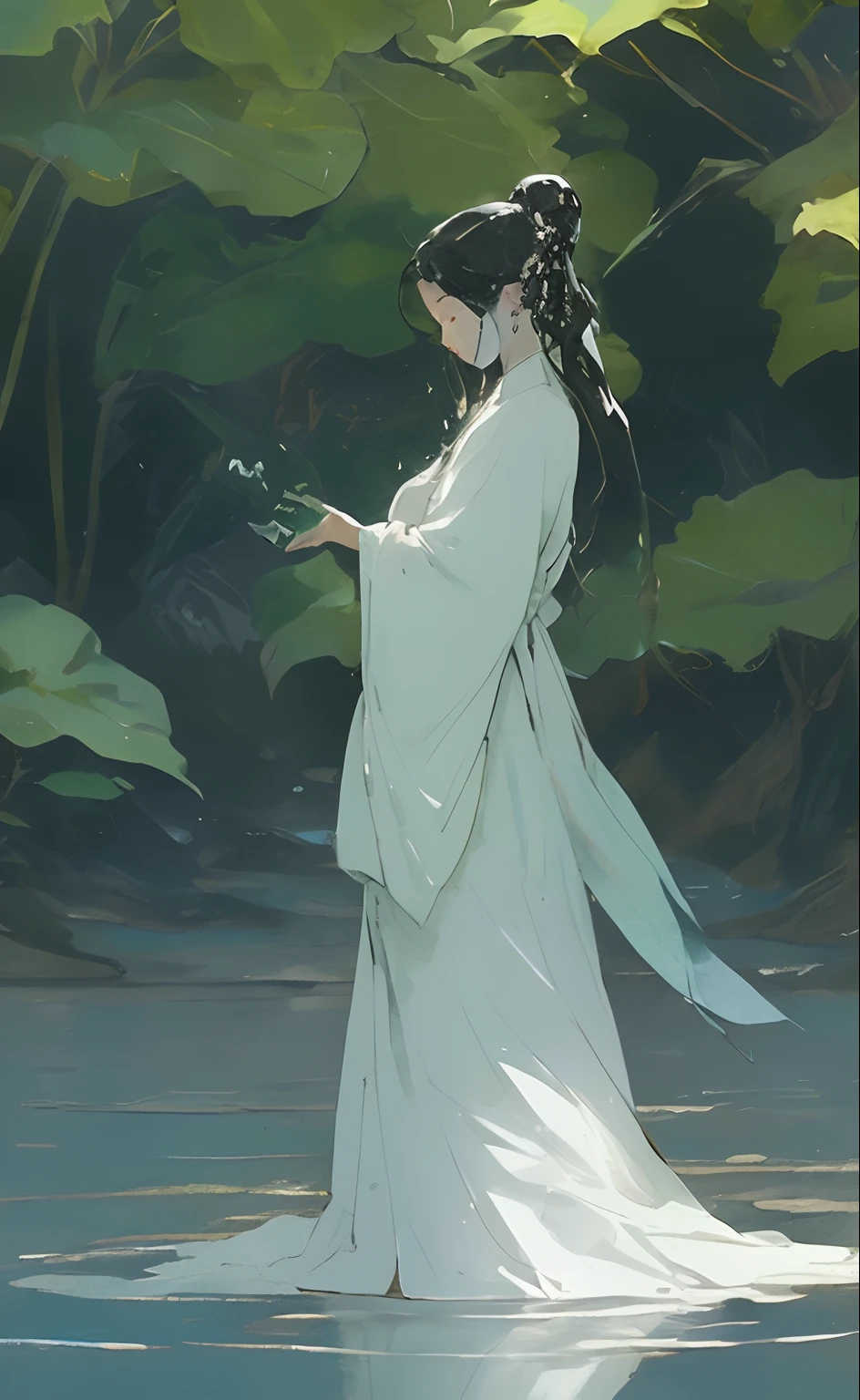 ((masterpiece)), ((bestquality)), 10, high-detail, ultra-detail,
Amazing beauty of traditional Chinese beauty dressed with flow..., Red and white dresses speak of elegance..., Refinement and elegance. Her perfectly proportioned body is fully emphasized..., The sleeves are slippery and fit..., Embroidered bodice of dress, With a white sash with a delicacy bow tie at her slender waist.... Her delicate qualities are framed by length..., The silky hair that fell behind her in waves.... Her serene expression is complemented by rosy cheeks and full red lips.... In the background, The scene is filled with elegant bamboo trees..., Cherry blossom petals, All in all..., Quiet water characteristics. This striking image symbolizes the passage of time..., The elegance of traditional Chinese beauty, By stabilizing., Exquisiteness and outstanding beauty come together in harmony....