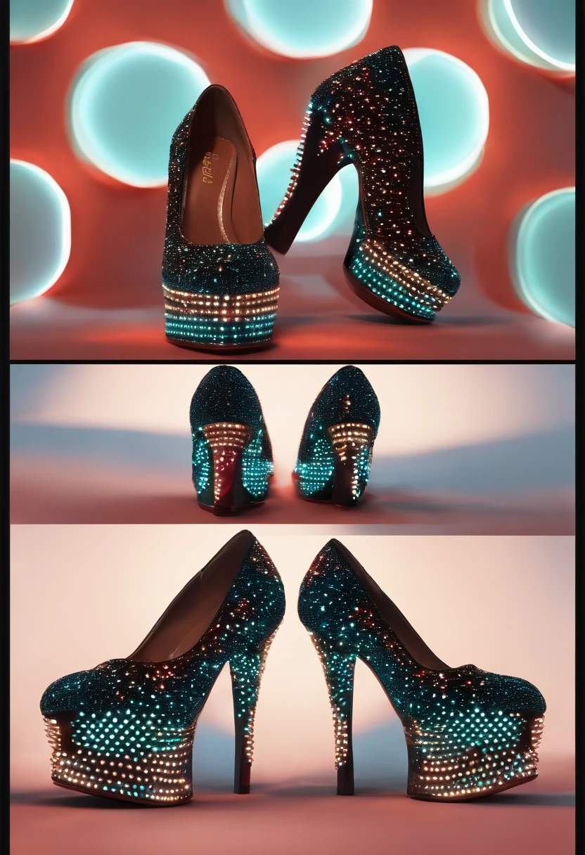Create fashionable platform shoes with a modern design and a touch of LED lighting."