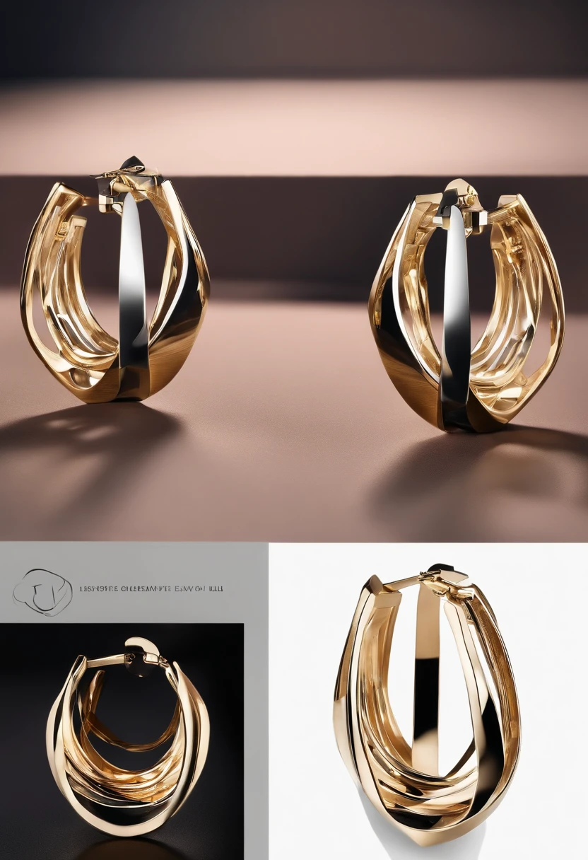 "Generate geometric-shaped statement earrings with a sleek, futuristic look."
"Design a stylish metallic bracelet with subtle LED lighting for a modern touch."