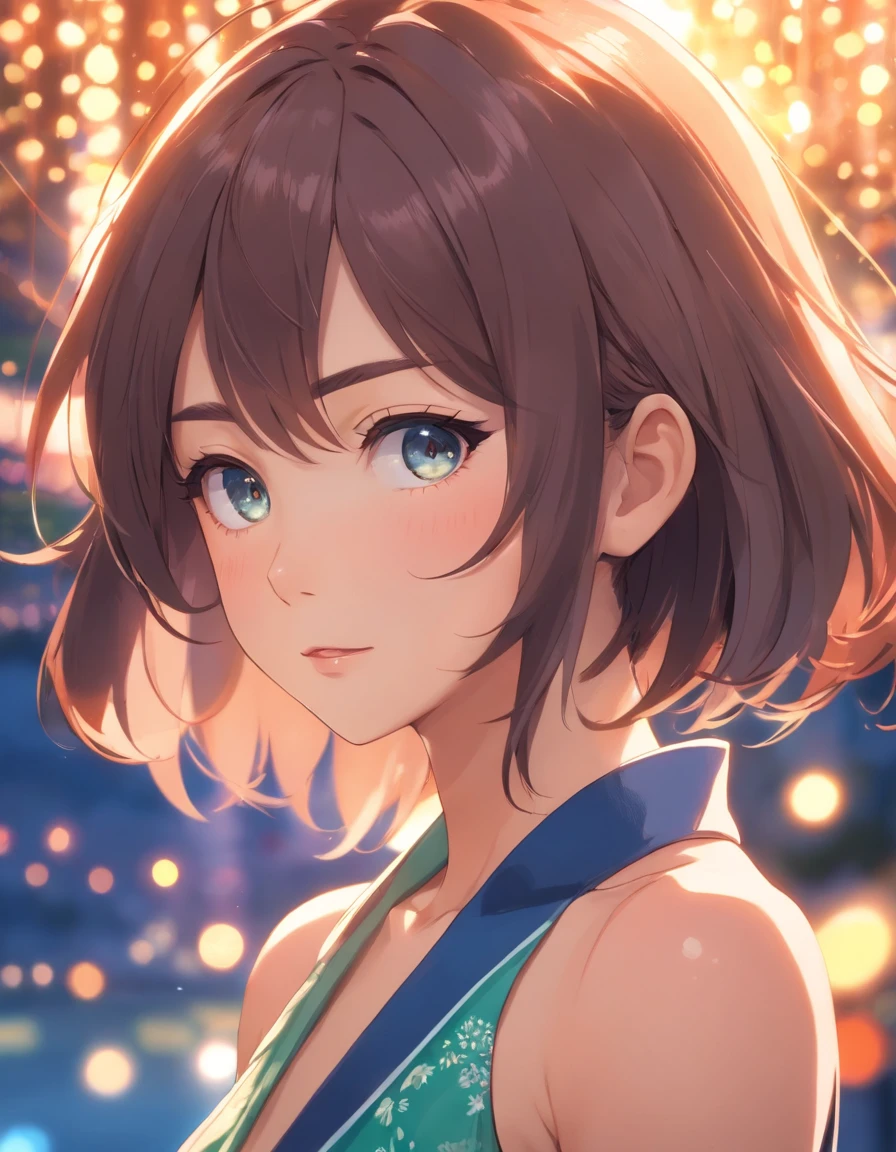 (best quality,4k,8k,highres,masterpiece:1.2),ultra-detailed,
(realistic,photorealistic,photo-realistic:1.37),
beautiful detailed eyes,beautiful detailed lips,extremely detailed eyes and face,long eyelashes,
full-length figure,feminine attire,
soft and smooth skin,attractive curves,abundant long hair,
charming smile,charismatic expression,seductive gaze,
dynamic and confident pose,graceful body movement,
sparkling background,energetic colors,vibrant atmosphere,
portrait style,hentai style,illustration,
light and shadow interplay,emphasis on highlights and shadows,
slight tilt of the head to the side,to create a playful vibe,
elegant lighting from the side,to enhance the contours of the figure,
subtle bokeh effect,to add depth and a dreamy feel to the image.