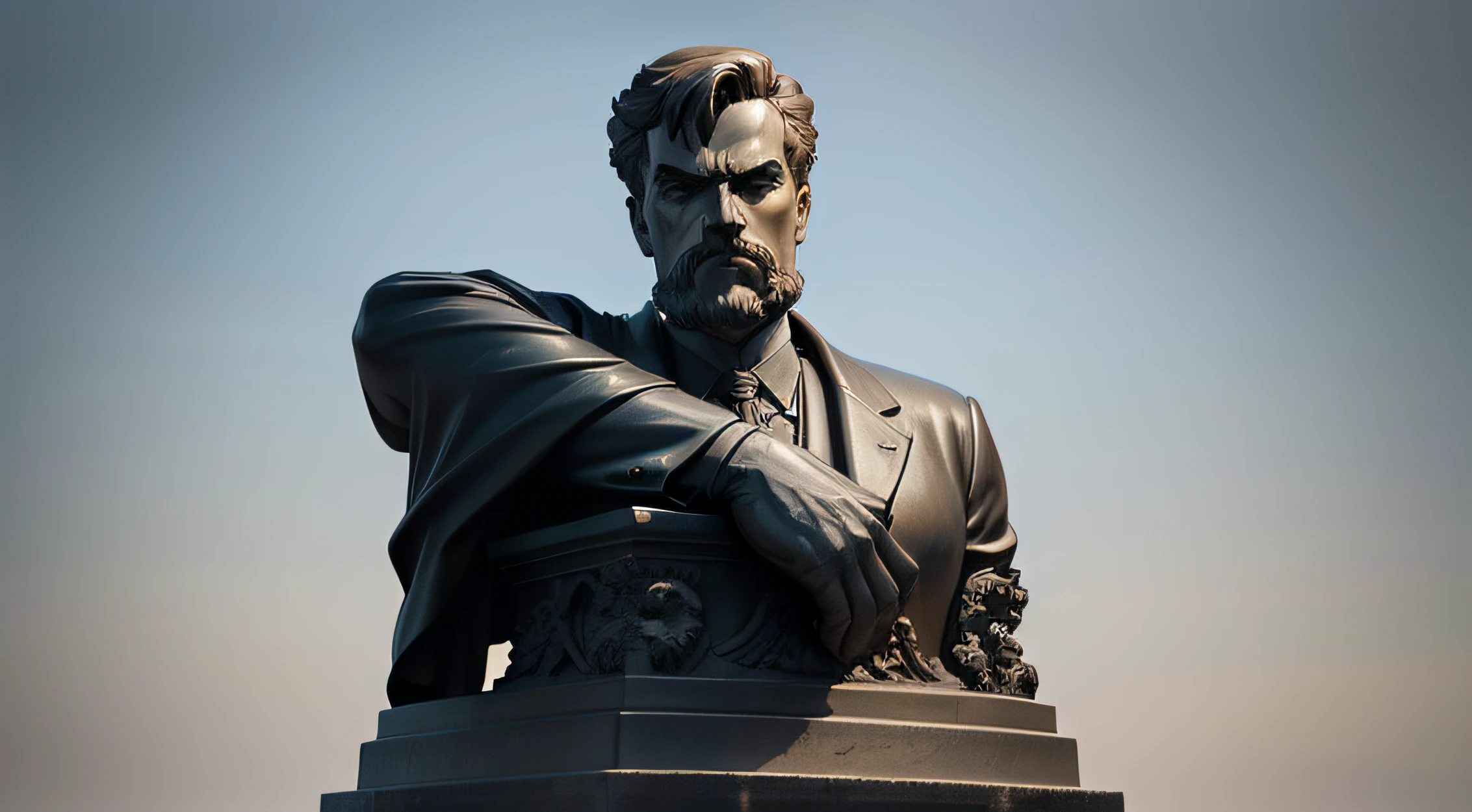 nietzsche em estatua grega fundo preto