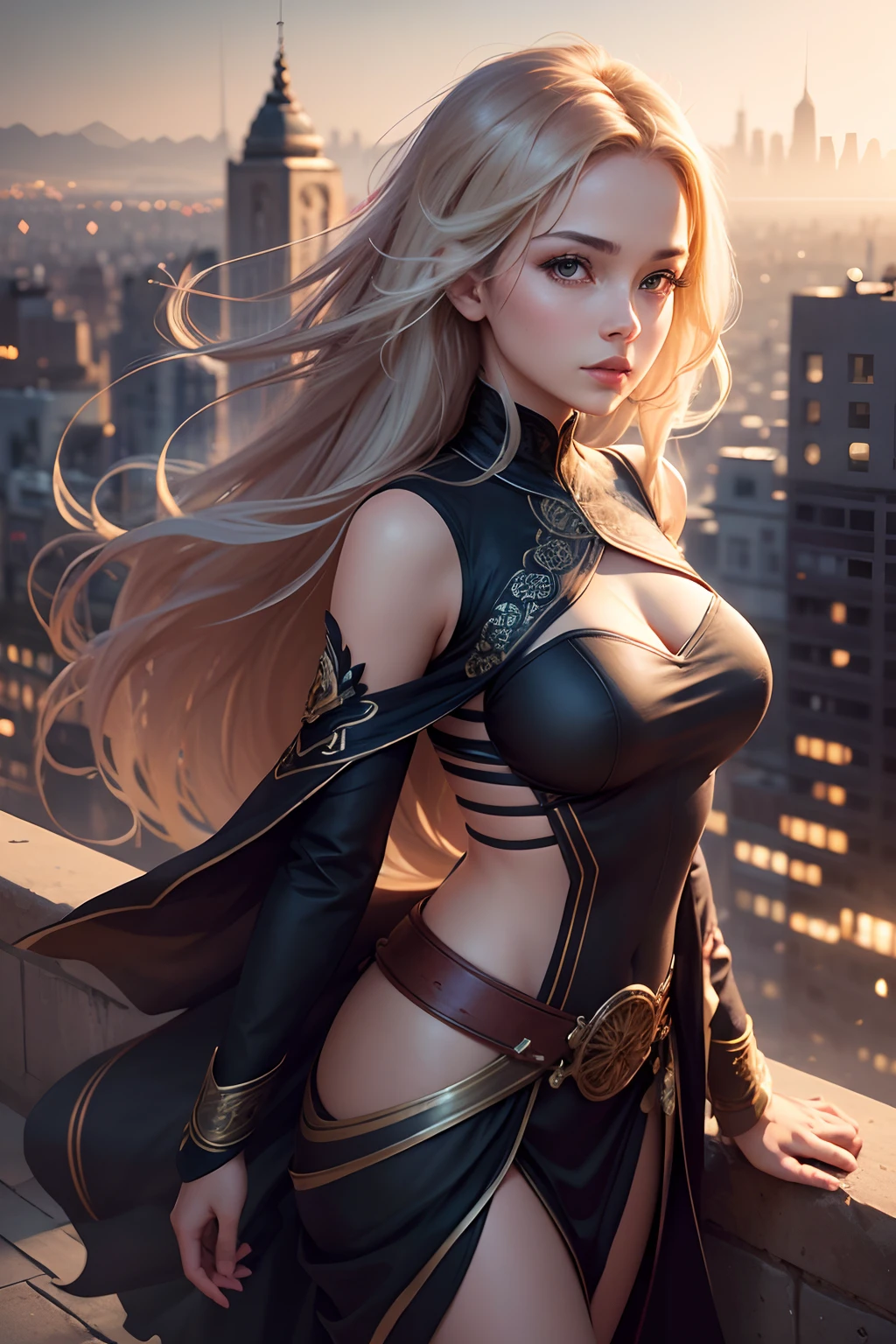 can you please remove all my Photoshop lines and make it look very beautiful thank you in advance and can you put a very beautiful city background with light behind her