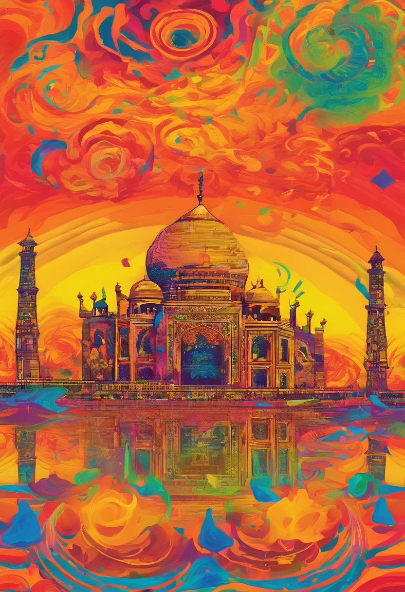 "Explore the Cosmic Museum, where the wonders of Earth come alive in a kaleidoscope of colors and patterns. As you walk through the halls, you see famous landmarks from different eras and cultures, each one transformed into a psychedelic masterpiece. The Great Pyramid of Giza glows with iridescent light, its ancient stones shimmering like diamonds. The Eiffel Tower twists and turns in impossible shapes, its metal latticework pulsing with an otherworldly energy. The Taj Mahal dissolves into a swirling vortex of colors, revealing hidden secrets and mysteries within its intricate design. You can almost hear the whispers of history echoing through the galleries, as if the very walls themselves are trying to tell you stories of the past. But beware, for not all is as it seems in this cosmic realm. Distortions and illusions lurk around every corner, threatening to unravel the fabric of reality itself. Will you dare to venture deeper into the depths of the Cosmic Museum, or will you retreat back to the safety of the familiar world outside?"