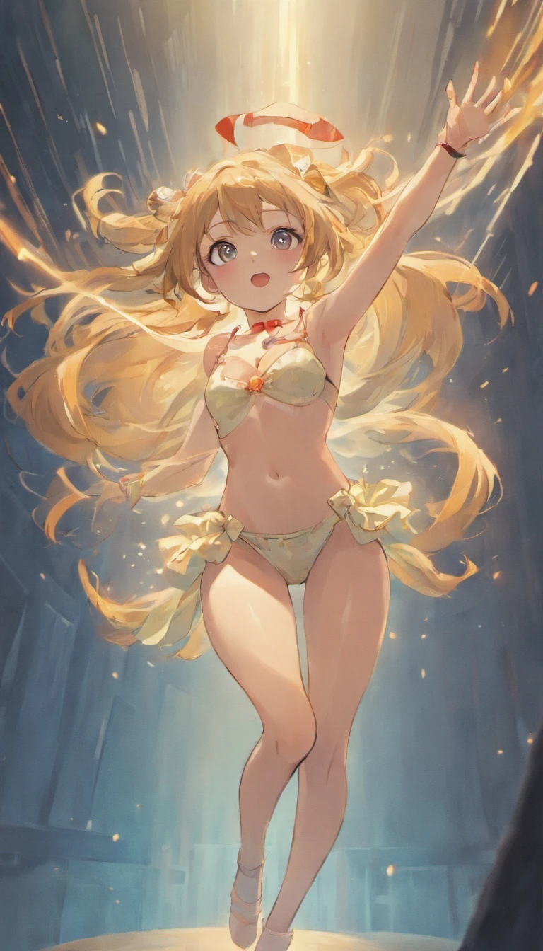 A -yeld fee hentai character. She has long hair and is wearing underwear, flowing underwear that accentuates her sexy pose. The full body concept showcases her clear outfit design. This woman's full body art is a great example of detailed outfit design for any hentai-styled character.
