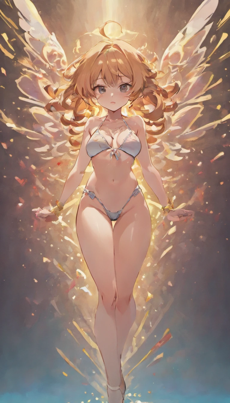 A 16-year-old female hentai character. She has long hair and is wearing underwear, flowing underwear that accentuates her sexy pose. The full body concept showcases her clear outfit design. This woman's full body art is a great example of detailed body design for any hentai-styled character.