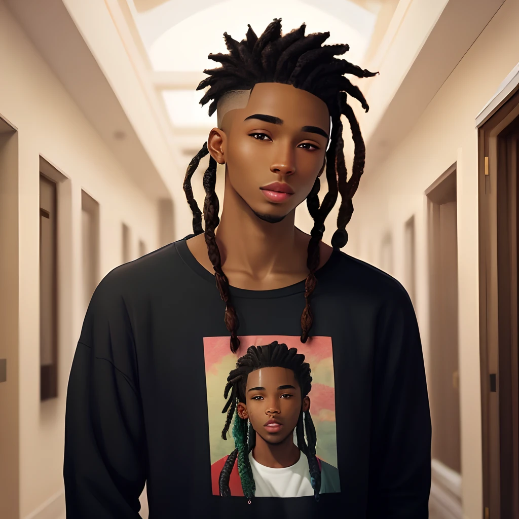 Pretty black boy with locs