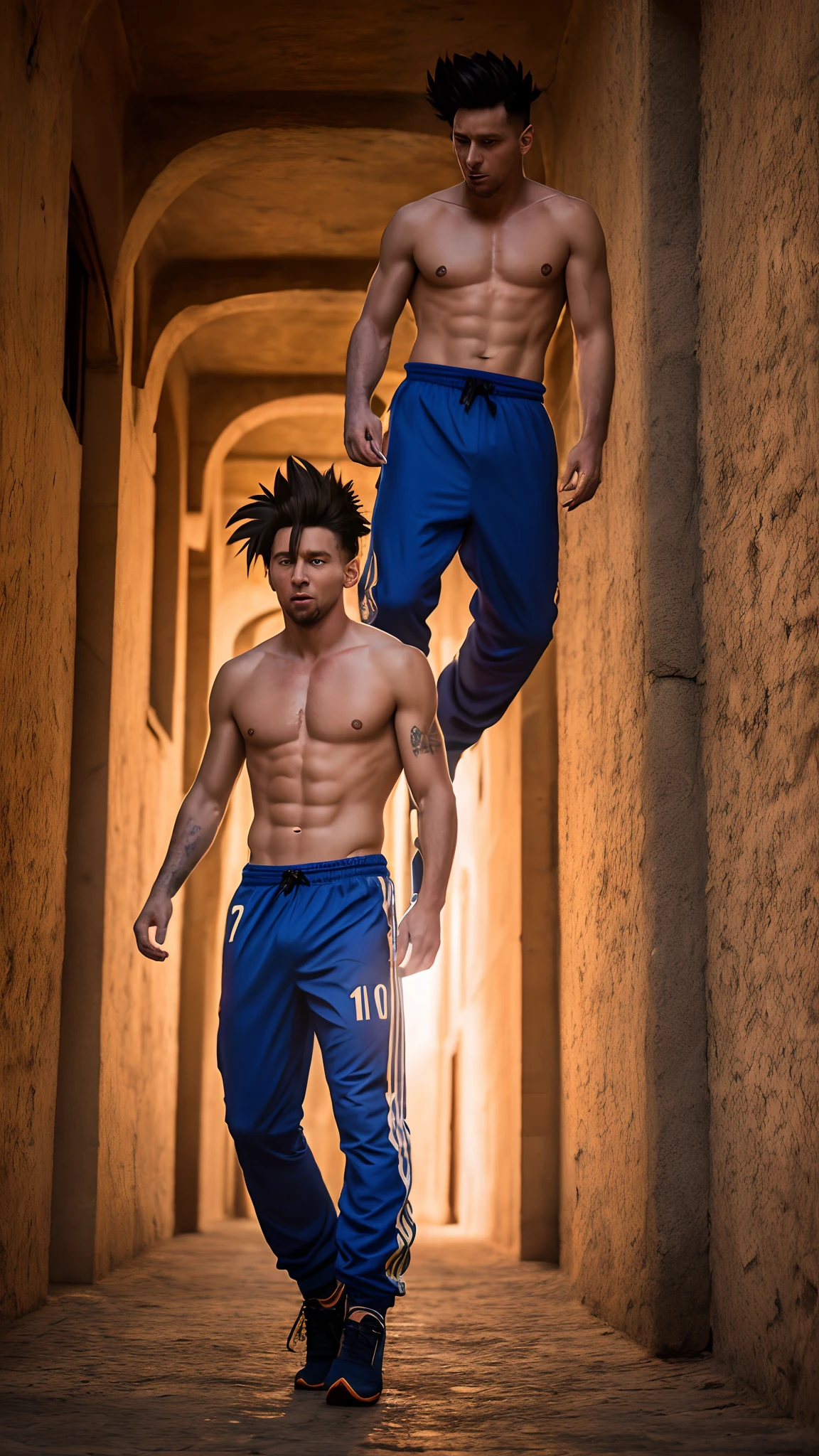 (Obra maestra), (La mejor calidad), (realista), Foto Nikon RAW, Fujifilm XT3, Marinabondarko, Messi como Goku,
(Ultra detallado), 8k, 4k, intrincado, superior_cuerpo, better lighting