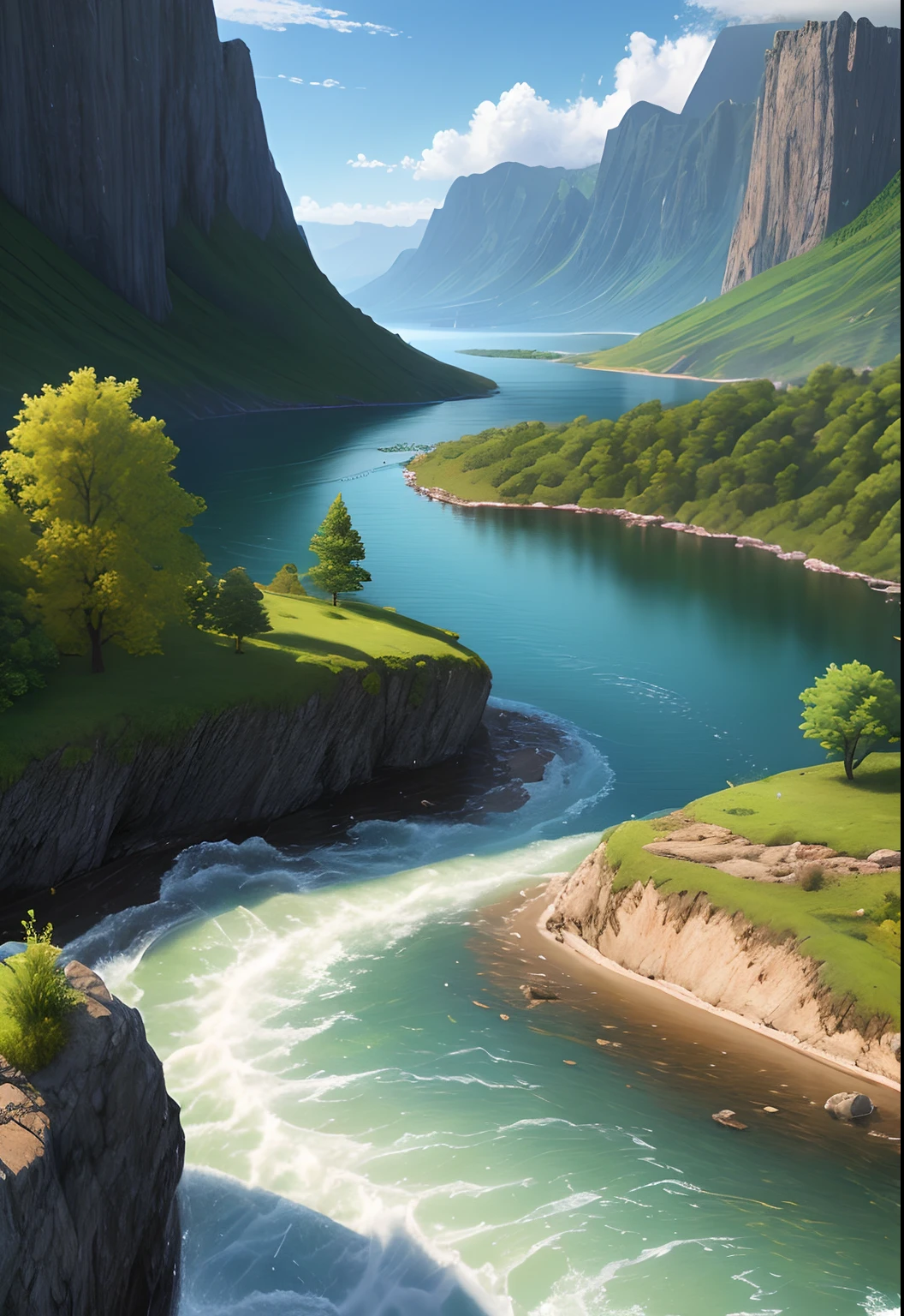 landscape,water,(extremely detailed CG unity 8k wallpaper), most beautiful artwork in the world,professional majestic oil painting,intricate, High Detail, Sharp focus, dramatic, photorealistic painting art