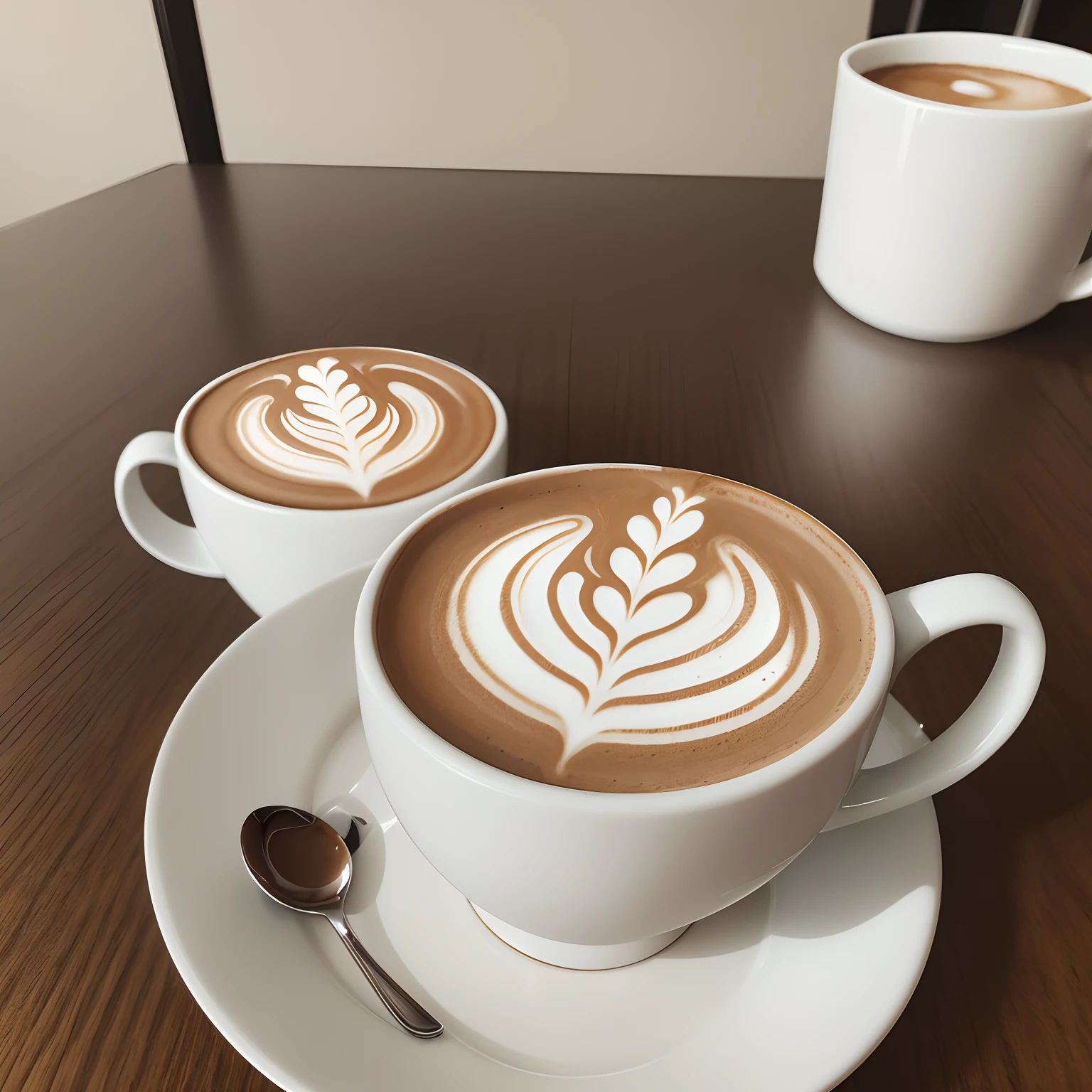 A cup of latte,chocolate e creme por cima,Lotus flower-shaped top,creme e chocolate detalhados bonitos,cheiro delicioso,light brown coffee color,Redemoinhos de creme branco,Artistic Art Latte,leite perfeitamente espumado,textura lisa e aveludada,(Realistic,fotorrealista:1.37),foto de alta qualidade,specialty coffees,