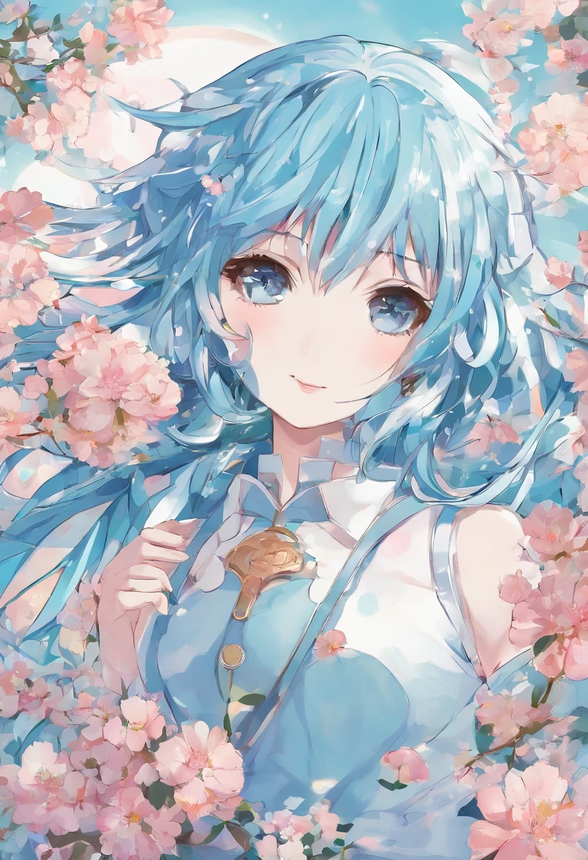 Powder blue hair,Hold a sword in hand,s girl,shift dresses
