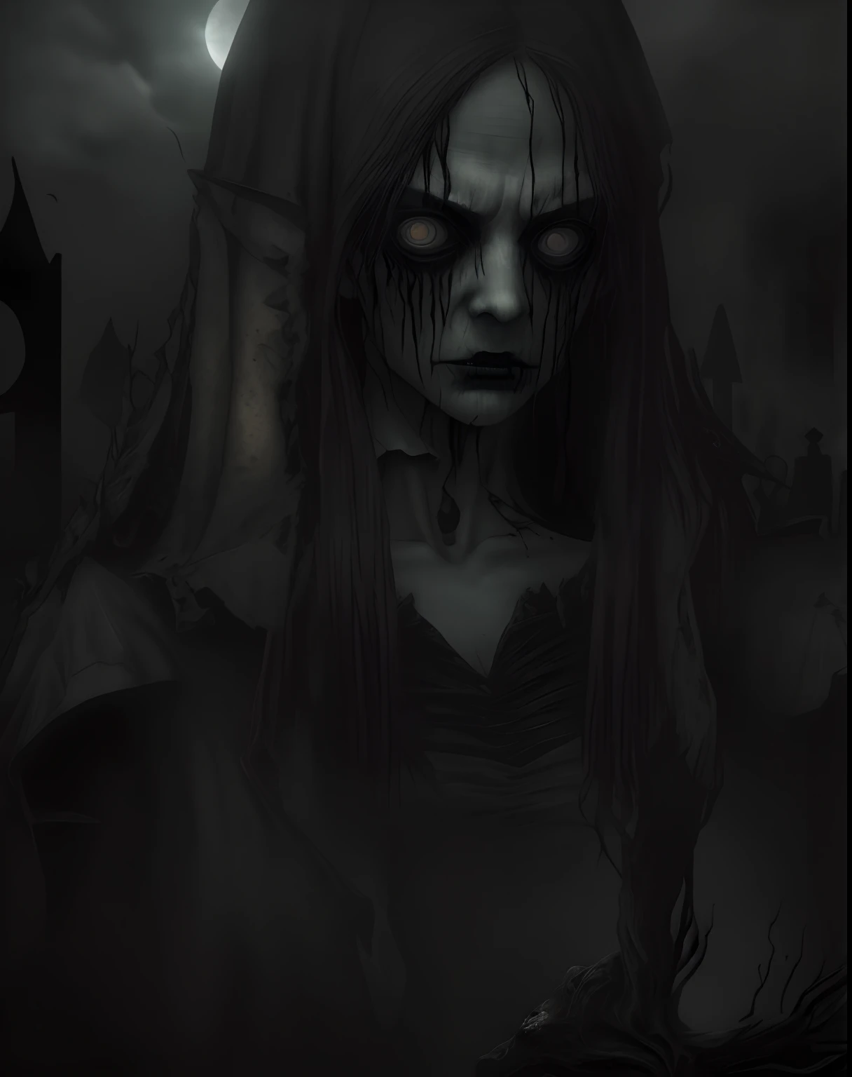 (best quality,photo-realistic:1.2),dark and eerie landscape,horrifying creatures,sinister atmosphere,rain-soaked streets,creepy abandoned house,detailed shadows,ominous moonlit sky,bloodcurdling screams,petrifying tension,spooky mist,lurking shadows,macabre figures in the distance,haunting and chilling,gothic architecture,bone-chilling terror,unsettling and unsettlingly realistic,terrifying nightmares,dreadful secrets,haunted graveyard,terrifyingly lifelike ghosts,dreadful darkness,intense and horrifying realism,terrifyingly scarred faces,nightmarish presence,dimly lit corridors,oppressive and suffocating dread,terrifyingly vivid imagination,mind-bending horror,frighteningly realistic horrors.