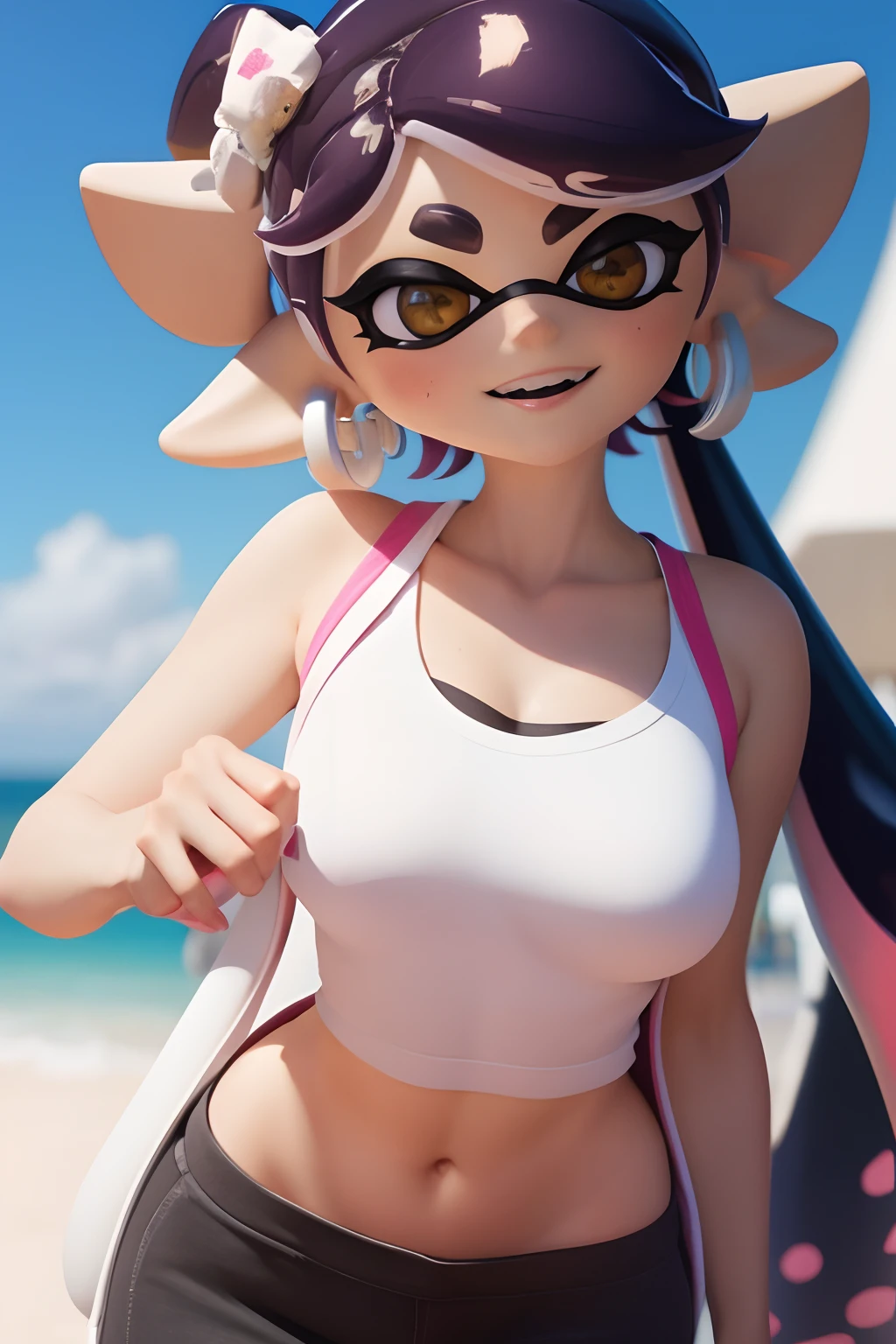 (Callie Splatoon 2)1mujer, sexy, seducir, hermosa, feliz, escote