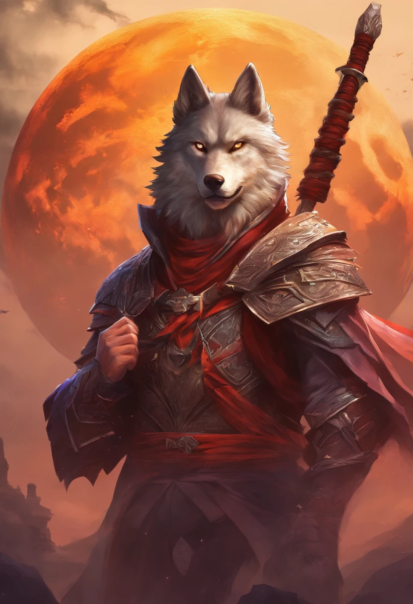 Create a captivating logo design featuring an evil ninja wolf in the foreground, bathed in the eerie glow of a full moon in the background. The wolf should exude a sense of malevolence, with sharp, menacing features. Surround the scene with a mystical aura, and incorporate
 subtle elements of darkness and mystery.4k resolution.Using Cinema 4d.Fantasy art.Focused on character .