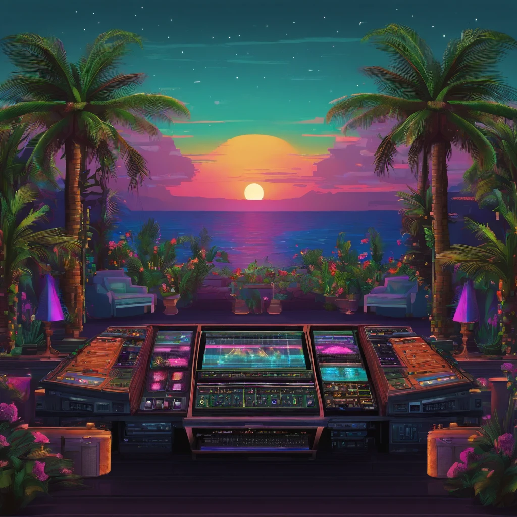 pixel art boate deejay electronic fest