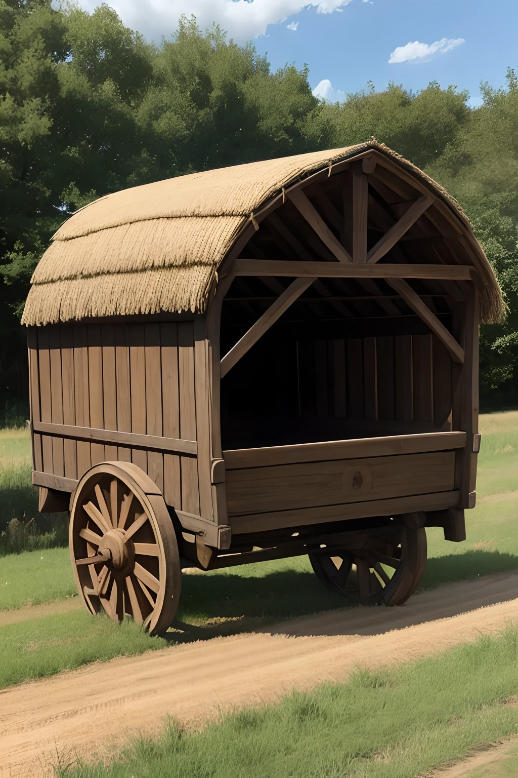 empty Hay wagon, Medieval style