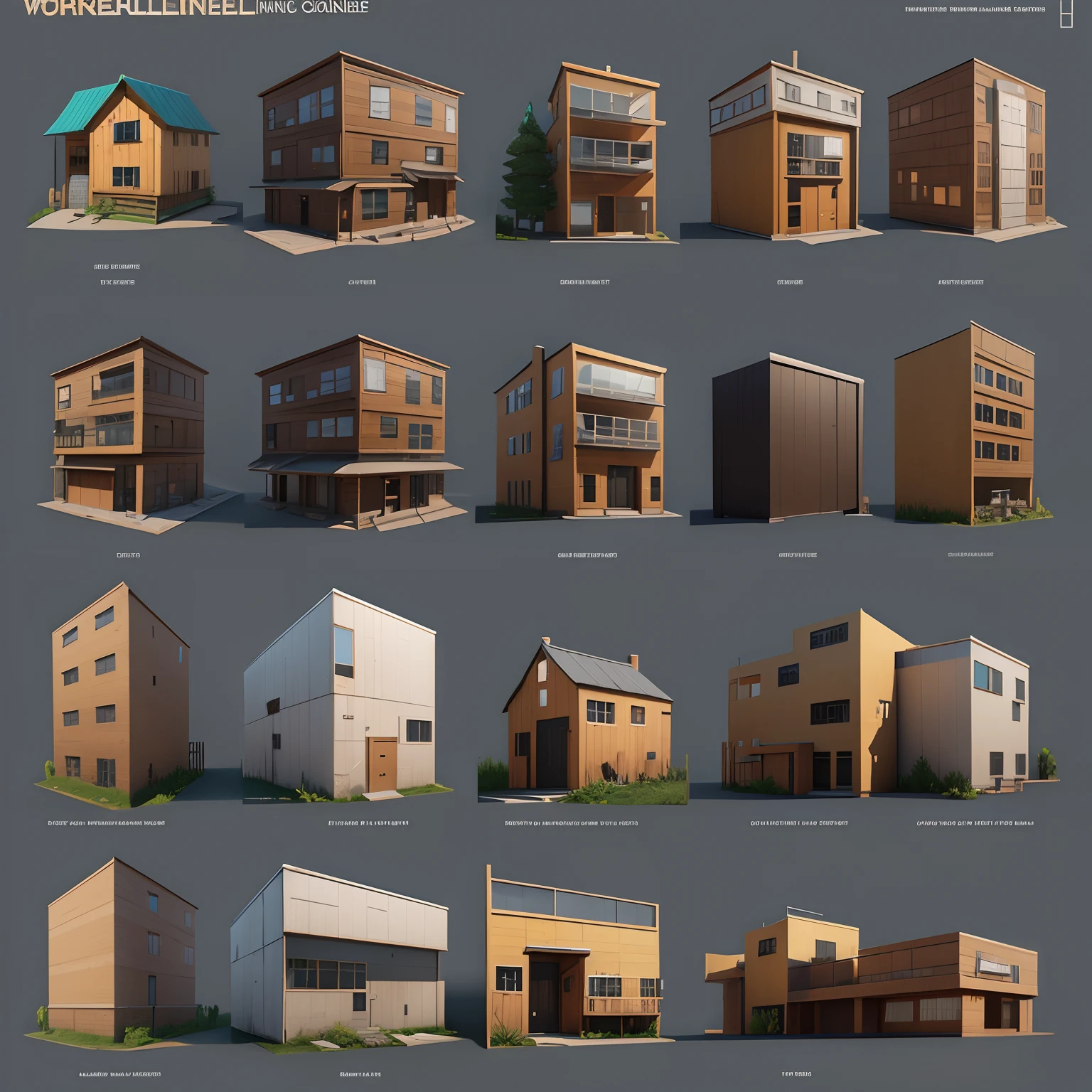 Worksheet containing modular building assets for unreal engine.