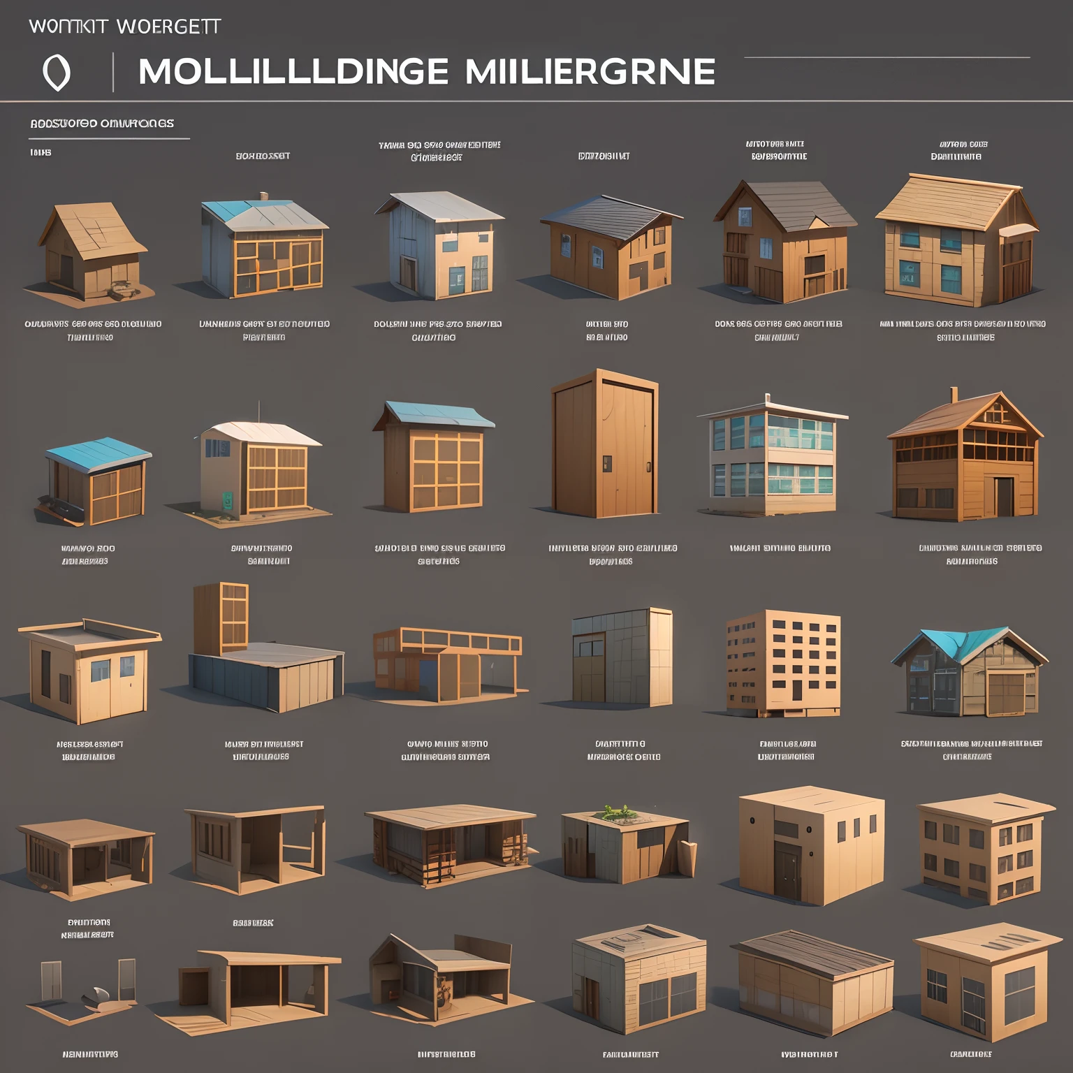 Worksheet containing modular building assets for unreal engine.