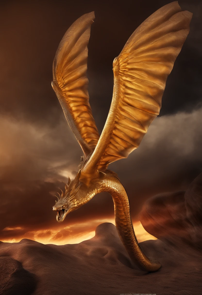 "Muito bonita cobra dourada 3d renderizada,Representation of dynamics, vivid effects and details,Qualidade de imagem superior,alta resolução,infinidade de cores,Efeitos de luz e sombra impressionantes"