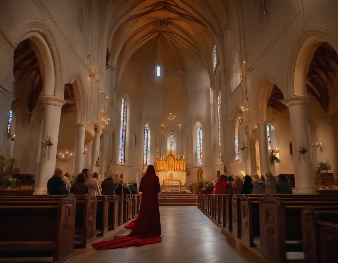 women inside the church praying