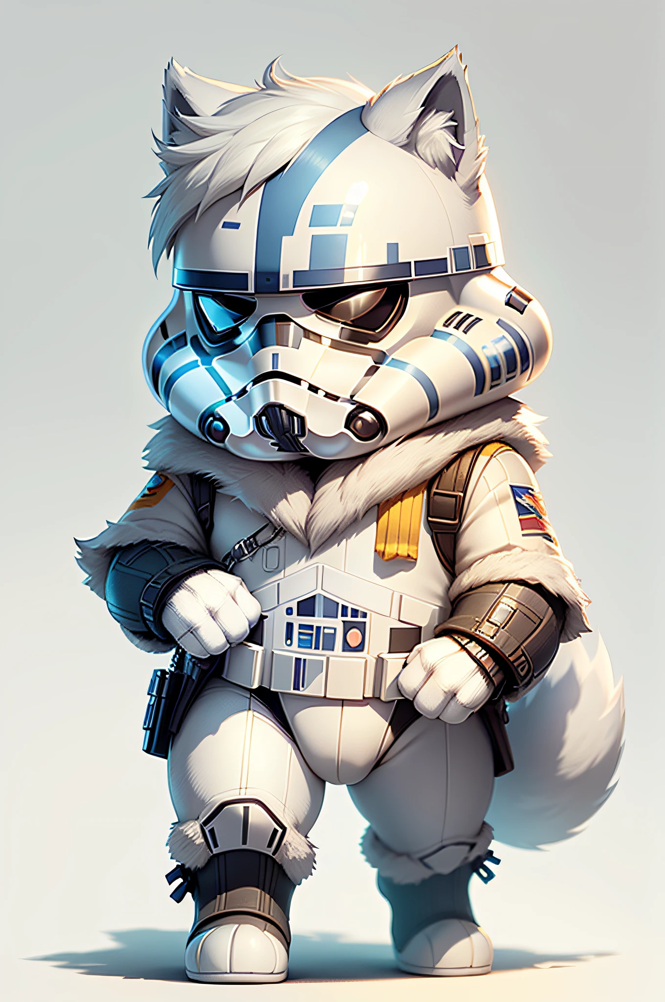 C4tt4stic,Cute stormtrooper cartoon、Breed Siberian Husky(Detailed Siberian Husky appearance)