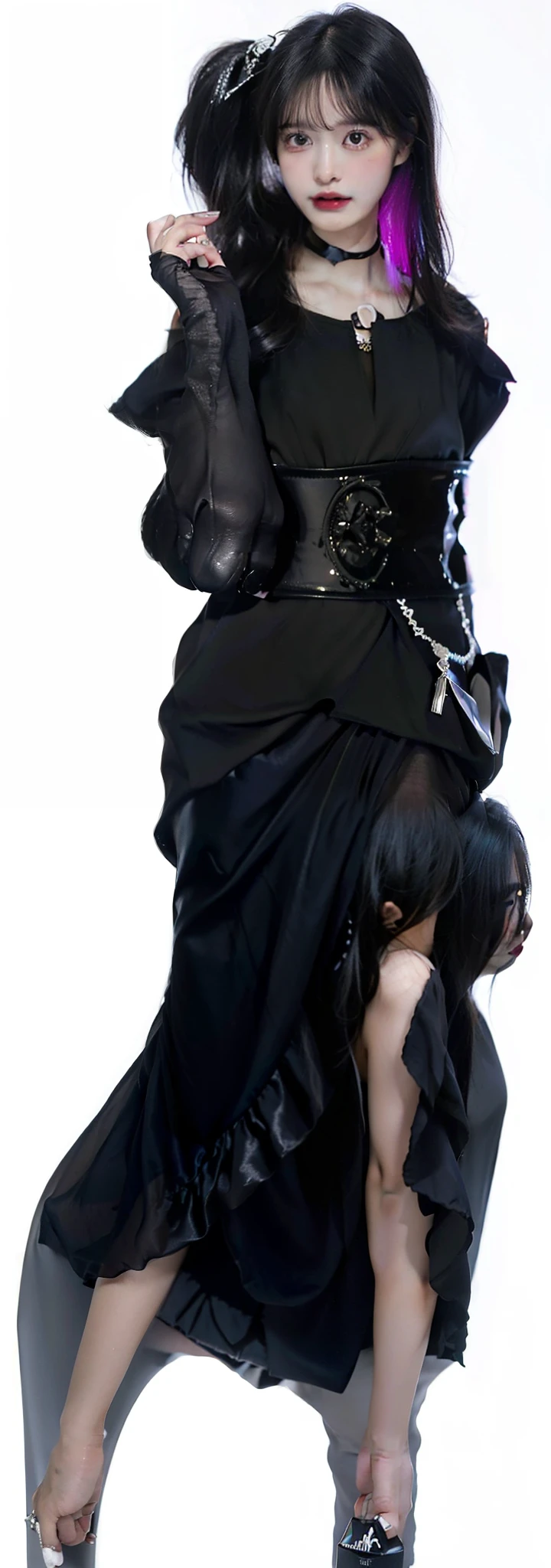 (an award winning photograph:1.3) af (Ultra photo realsisim:1.3),(Angry:1.3) (Close up:0.7), A woman in a black robe, Real skin, Canon 5D, 85 mm, Depth of field, 8K, ultra-sharpness, RTX, octane, unreal, Dramaticlight, Global illumination (author：Artist WLOP:1.3),Highly detailed,(Darkwave art:1.3),(Hardcore art:1.3),(Agfacolor:1.3),(Close portrait:1.3),(Feminine:1.4),(Beautiful:1.4),(Attractive:1.3),Handsome,calendar pose,Perfect Detailed Eyes,Studio lighting,thematic background