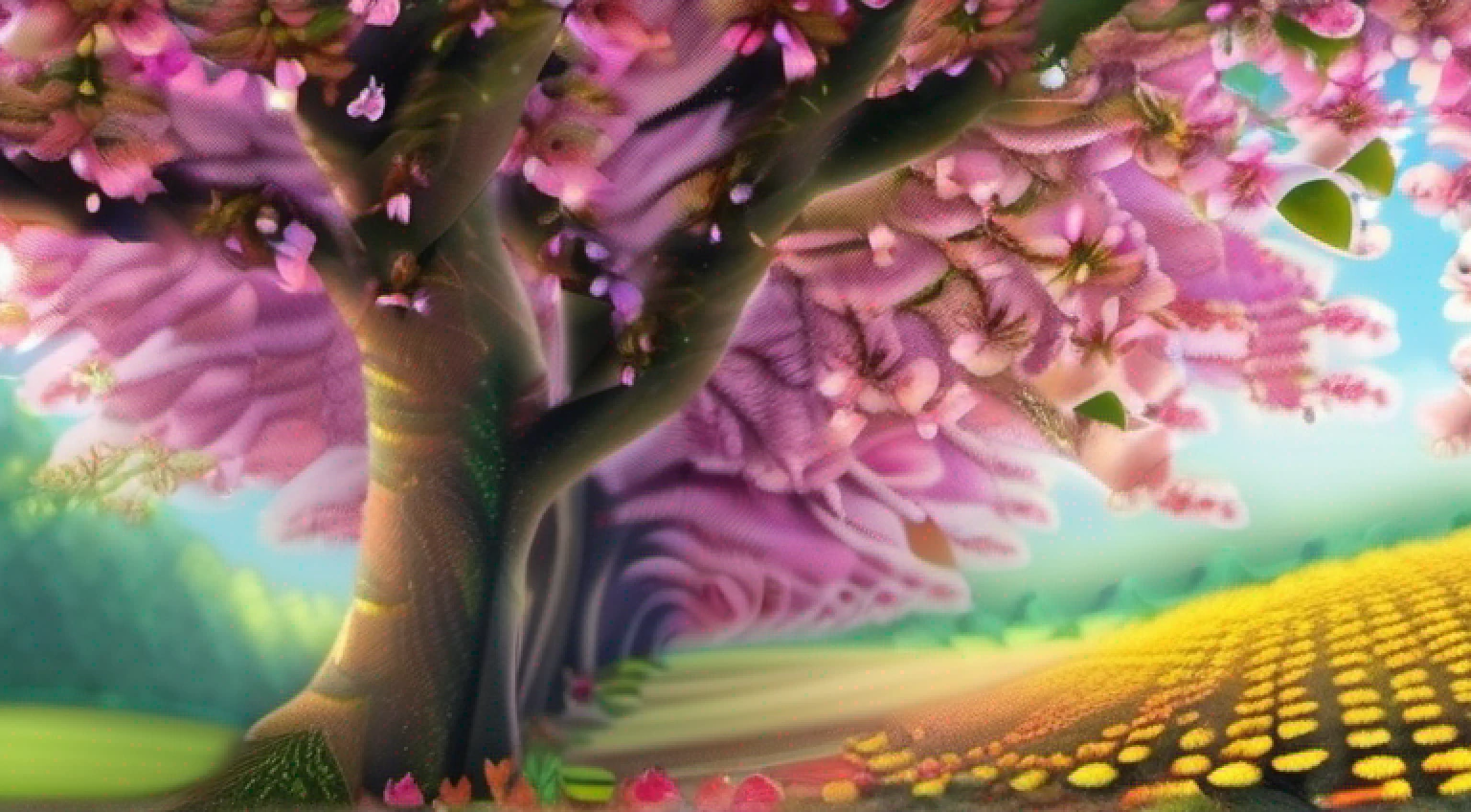 Crie uma imagem encantadora com uma fada floral como foco central. Imagine an extravagant forest scene where vibrant flowers and lush vegetation create a magical backdrop. A fada floral, a delicate and ethereal being, It hovers gracefully among the flowers, suas asas fofoqueiras brilhando sob a luz do sol fraca. She wears a dress woven of petals and leaves, adorned with intricate floral patterns that mirror its surroundings. The presence of the fairy is serene and captivating, seus olhos refletindo sabedoria e curiosidade. Ela interage harmoniosamente com a flora, its touch encouraging flowers to bloom and vines to intertwine. The air is alive with the sweet aroma of flowers, and soft rays of light filter through the leaves to illuminate their radiant form. The image should capture the spirit of nature's beauty and the fairy's connection to it. Utilize uma paleta de cores que espelhe os tons da floresta e sua flora, enquanto infunde a cena com um toque de magia que evoca maravilha e deleite. O resultado deve ser um retrato hipnotizante da fada floral, convidando os espectadores para seu reino encantador.