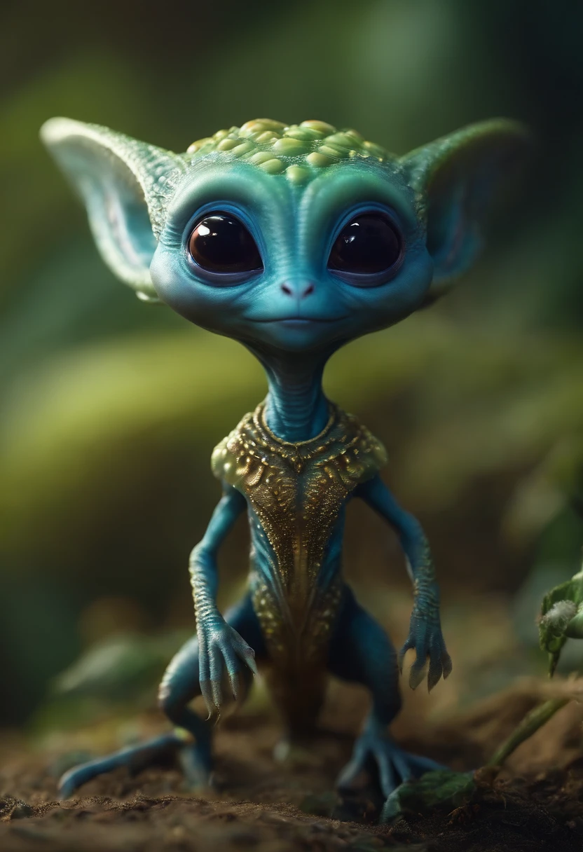 Cute alien creatures，extraterrestrial，Photorealsitic，More information