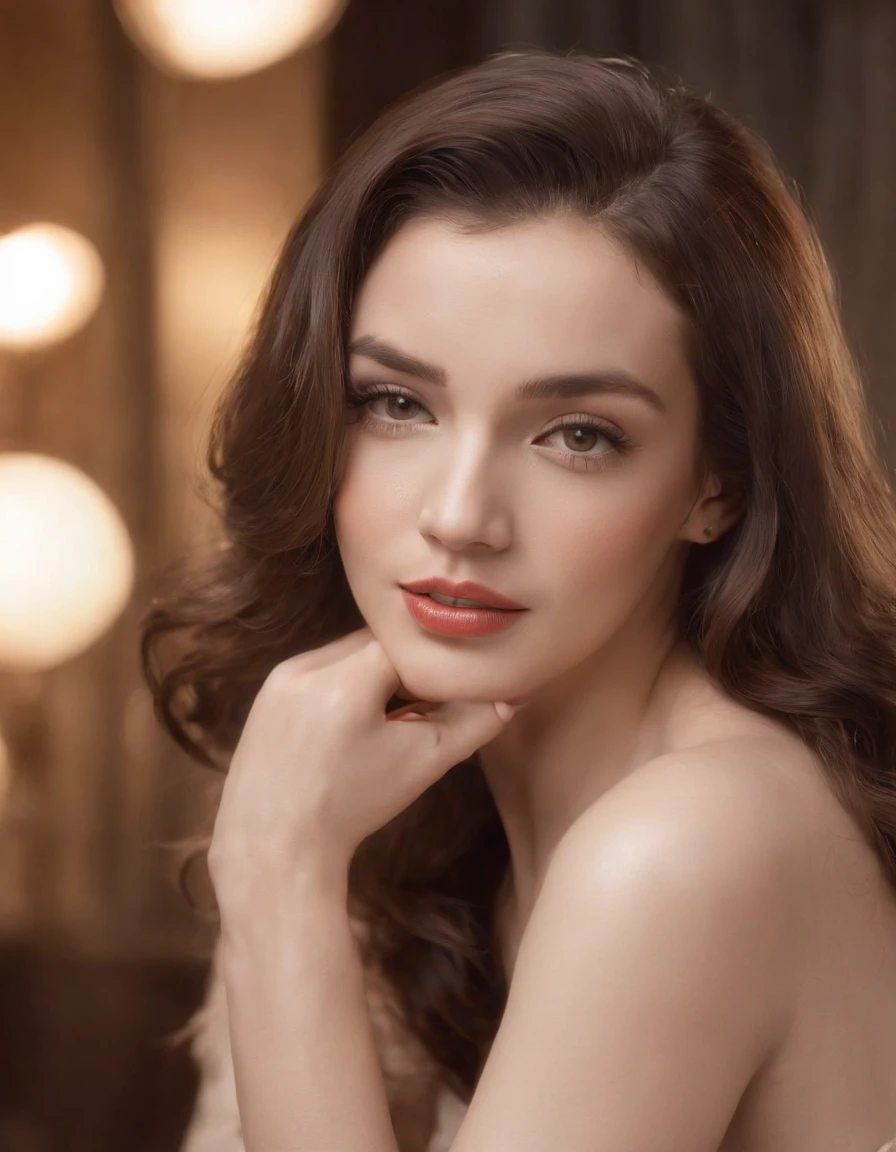 realistic, a beautiful 22-year-old Marilyn Monroe, flawless, pretty young woman exuding a graceful and alluring presence, pretty face, long burnt brown hair, big brown eyes, . Her figure is perfection, Happy face, Full buts, impressive emerald and diamond necklace, 8k resolution concept art portrait, (((long wavy hair)), (seductive lips:1.3), highly detailed face and skin texture, ((highly seductive)), super long hairs, very long hairs, highly detailed hairs, absurdly long hairs, voluminous long hairs, straight posture