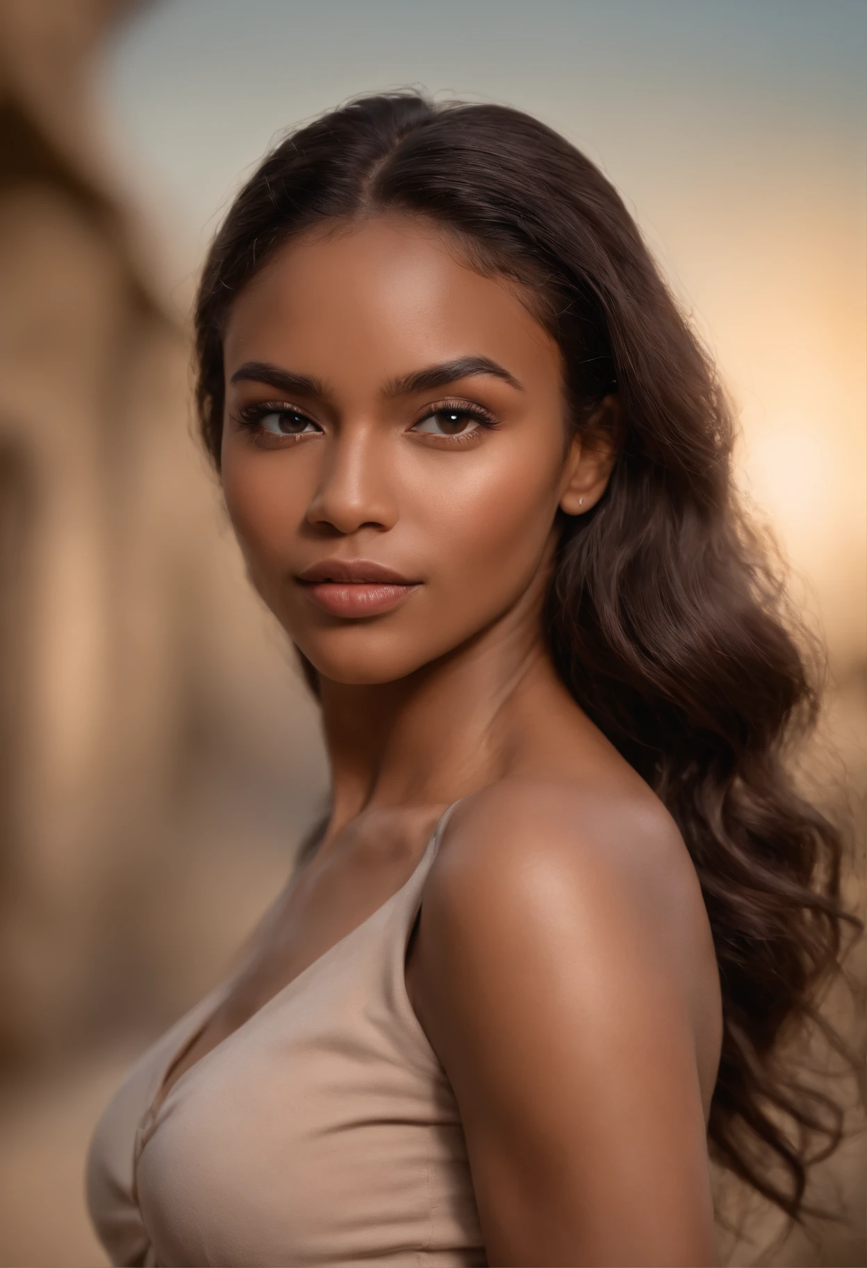 ((Piel oscura africana, very deep ebony skin)), ((Su belleza es innegable)), ((cara linda emocionada)), ((Ojos perfectos hiper detallados,)), ((Pose linda)), ((lengua fuera)), ((seductor )), sexy, (( Camisa de malla ajustada, pantalones cortos sexys)), ((Pelo africano largo rizado afro,)), (( piel)), ((En pie, Front view)), ((tocando sus propias piernas en una pose sexy)), ((al aire libre, Public city)), Sharp-focus CGI, fotorrealista, High detail, realista, Obra maestra, absurdos, La mejor calidad, HDR, alta calidad, Hi-Def, extremadamente detallado, Fondo de pantalla de 8k, Detalles intrincados, 8k UHD, Full HD, (foto realista:1.2), contraste, rough lighting, cinematic lighting, natural lighting, Luz dura, Contre-Jour, global ilumination, ambient-occlusion