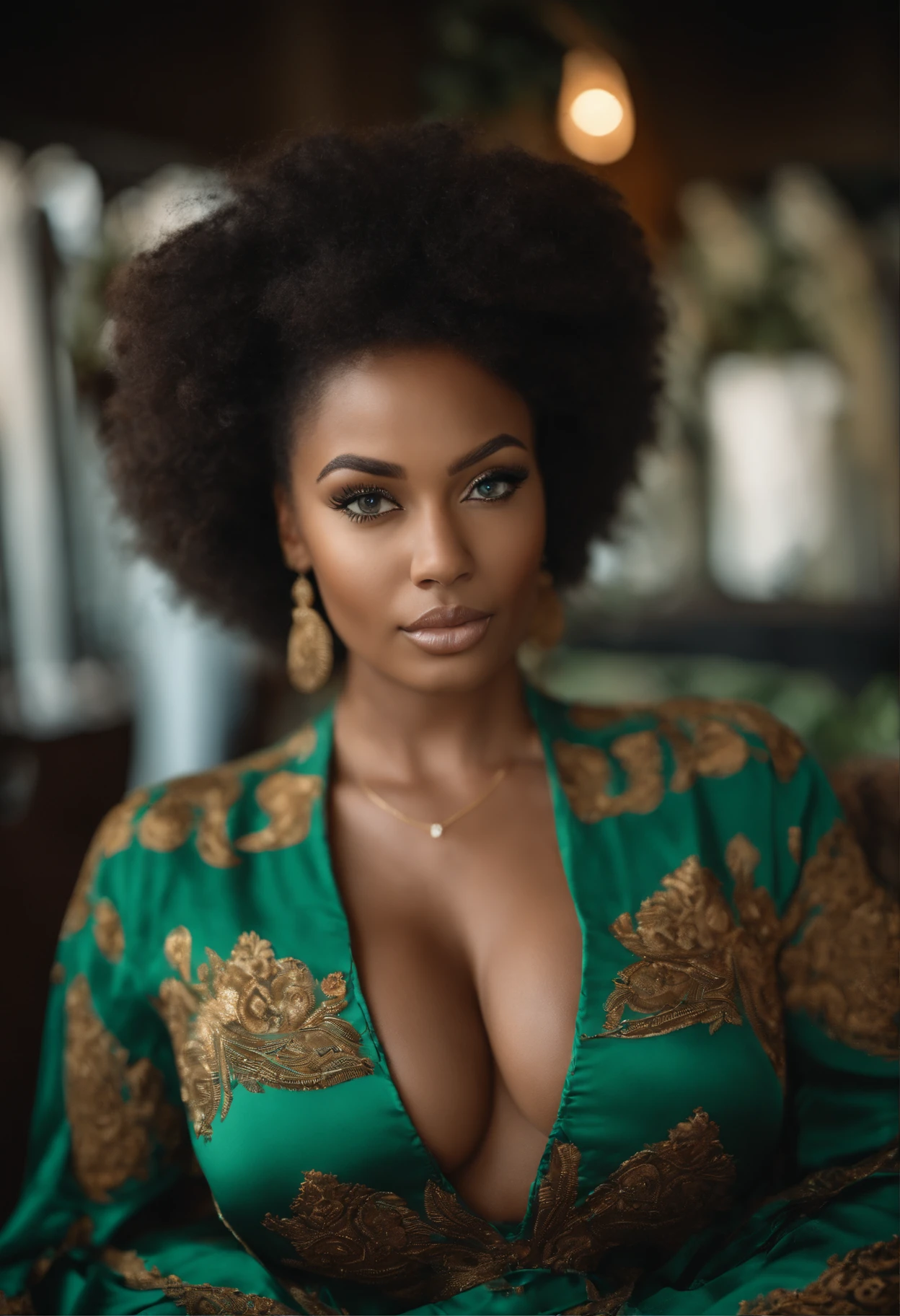 Femme africaine avec un collier, gros seins, assis sur un comptoir de cuisine, cuisine moderne, Comptoir blanc, fille sexy aux yeux verts, Portrait Sophie Mudd, cheveux noir et grands yeux, selfie of a young woman, Yeux de chambre, Violet Myers, sans maquillage, maquillage naturel, looking straight at camera, Visage avec Artgram, Maquillage subtil, Superbe photo du corps entier, piercing green eyes, Bel angle, pose attrayante, fille mignonne, sexy pose, Image du corps entier, corps entier, Prise de vue du corps entier, brunette goddess, High detail, pose satisfaite, portant seulement un chapeau de seau bleu, seins moyens, (beautifull detailed face, beautiful detailed eyes), (nu), lueur, sueur, (rayon de soleil, sun light), (NSFW (en anglais seulement):1.5) montrant les pieds, porter des sandales, montrant les orteils, Concentrez-vous sur les pieds, pieds au premier plan. porter un soutien-gorge. showing through the panties