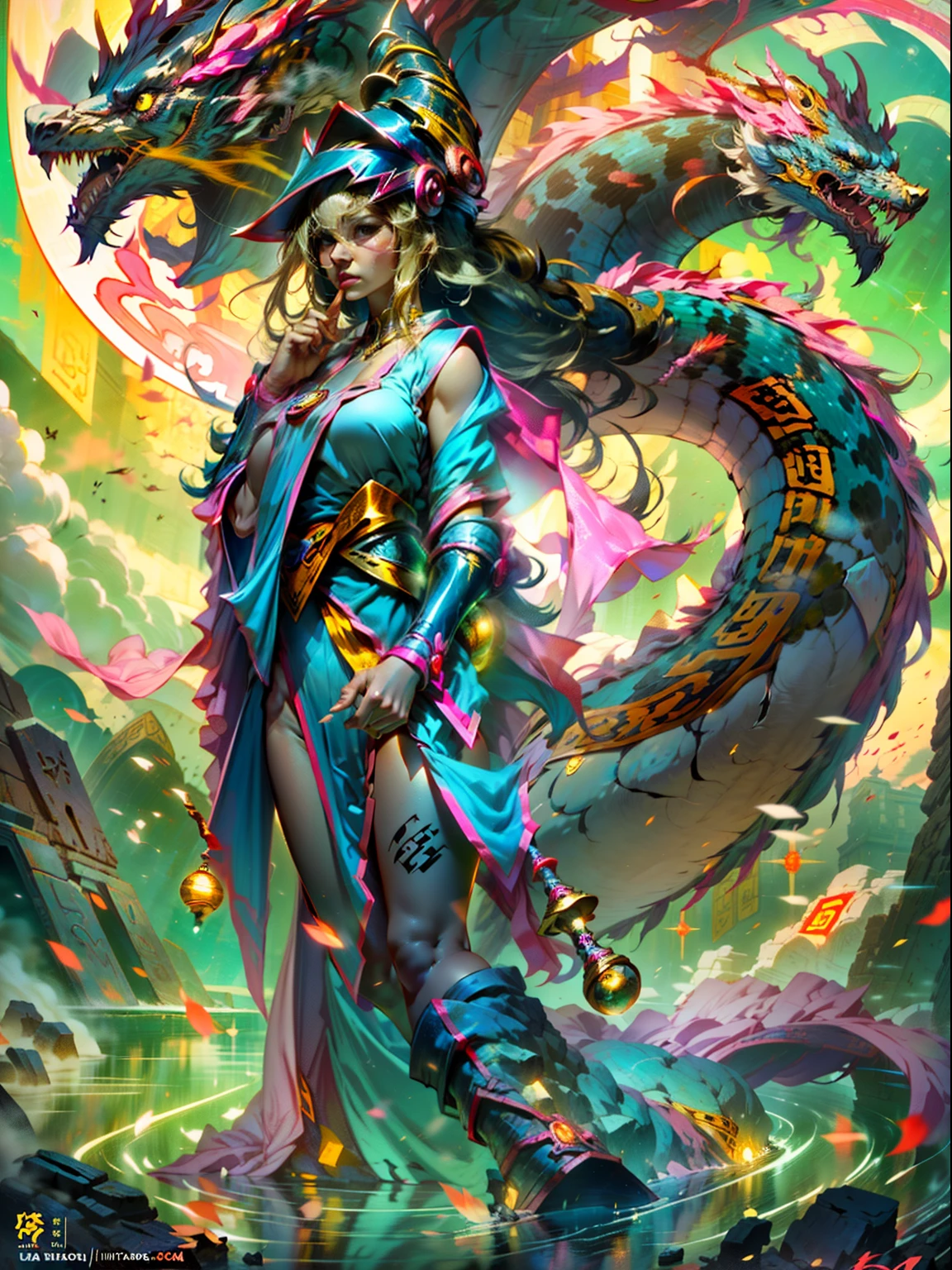 Young woman, pregnant woman, huge, huge belly, has 6 arms, two fused from the shoulders, two hands sticking out from both sides of the belly, no legs, lower limbs are snake tails, huge snake tails, angry little face, Korean actress, street, red slime on the body, slime, night, there are two hands with knives --auto --s2