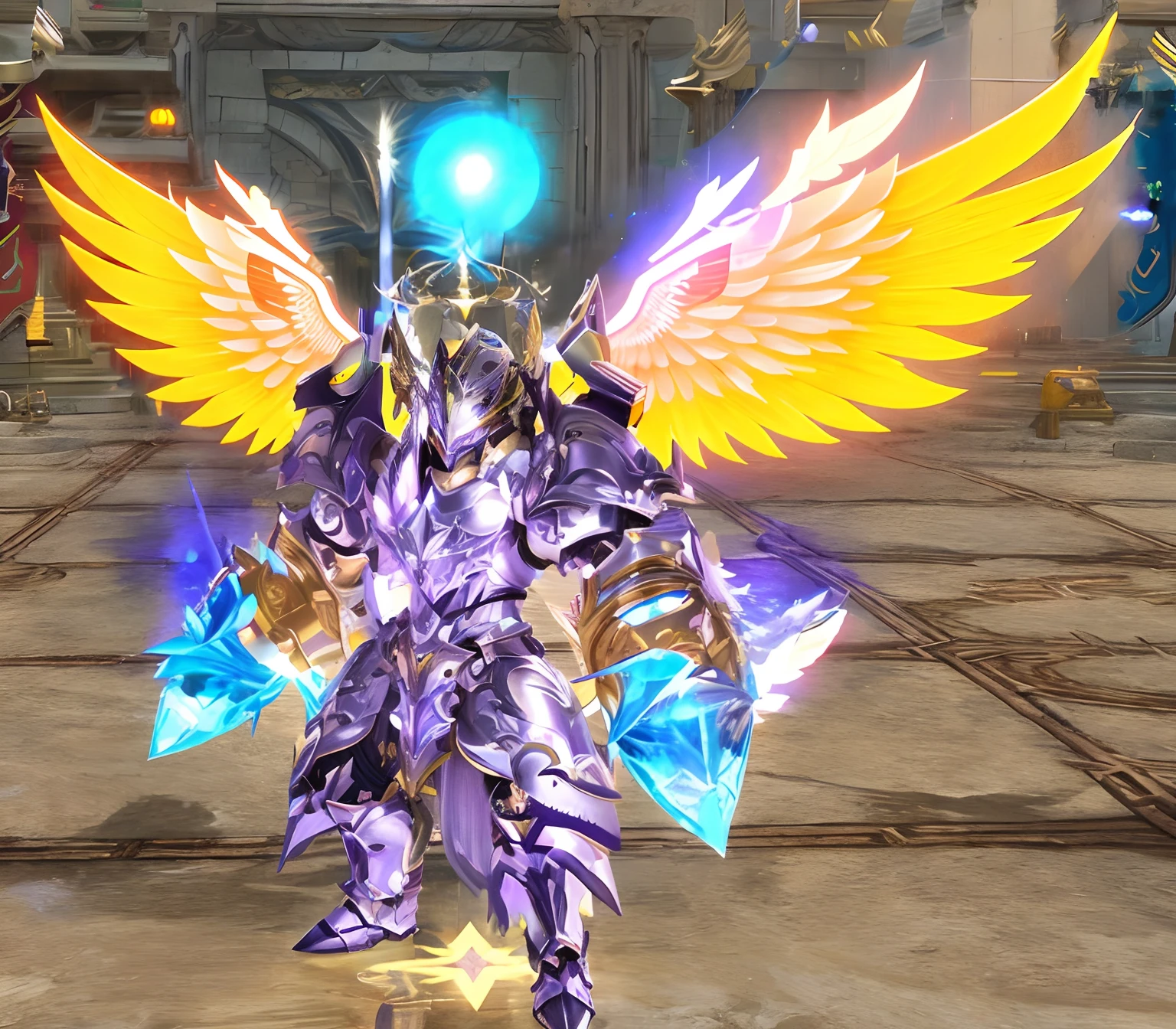 Futuristic sci-fi fire wings