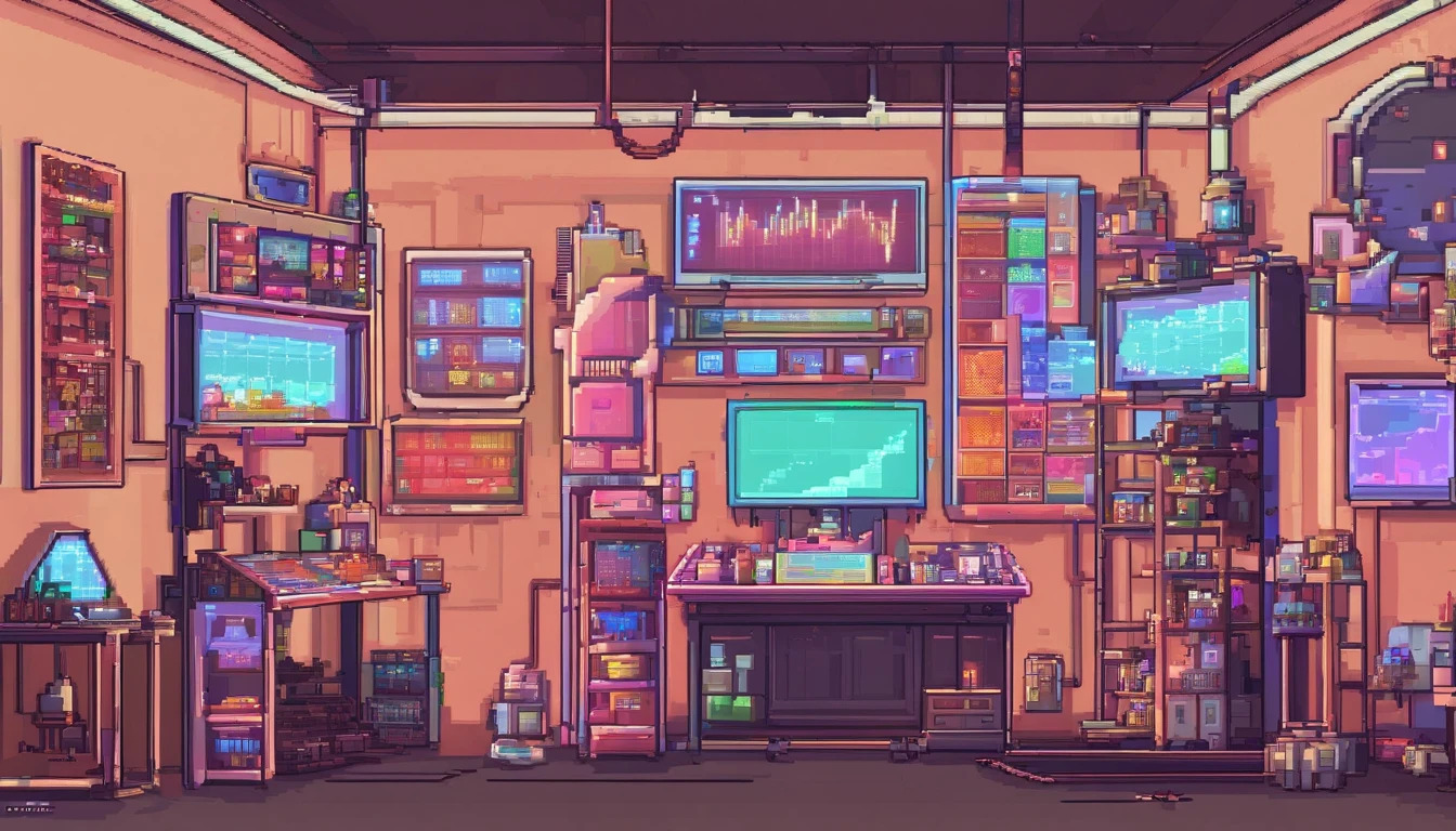 Electronics, Motor, electrical wires, macarons, LCD screens, trends in art station, Unreal Engine 5