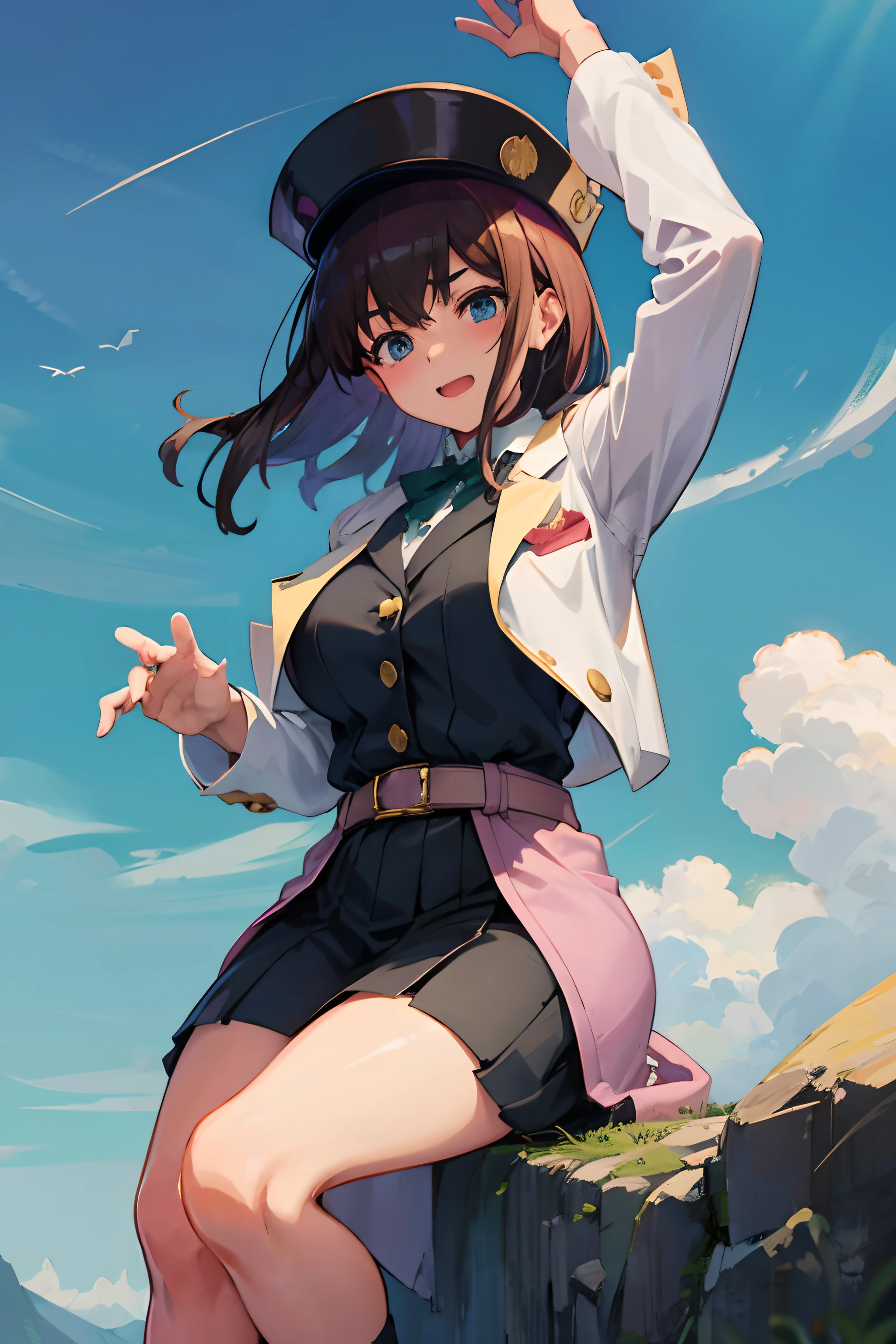 Mystery anime detective girl wearing 1910s men's clothes