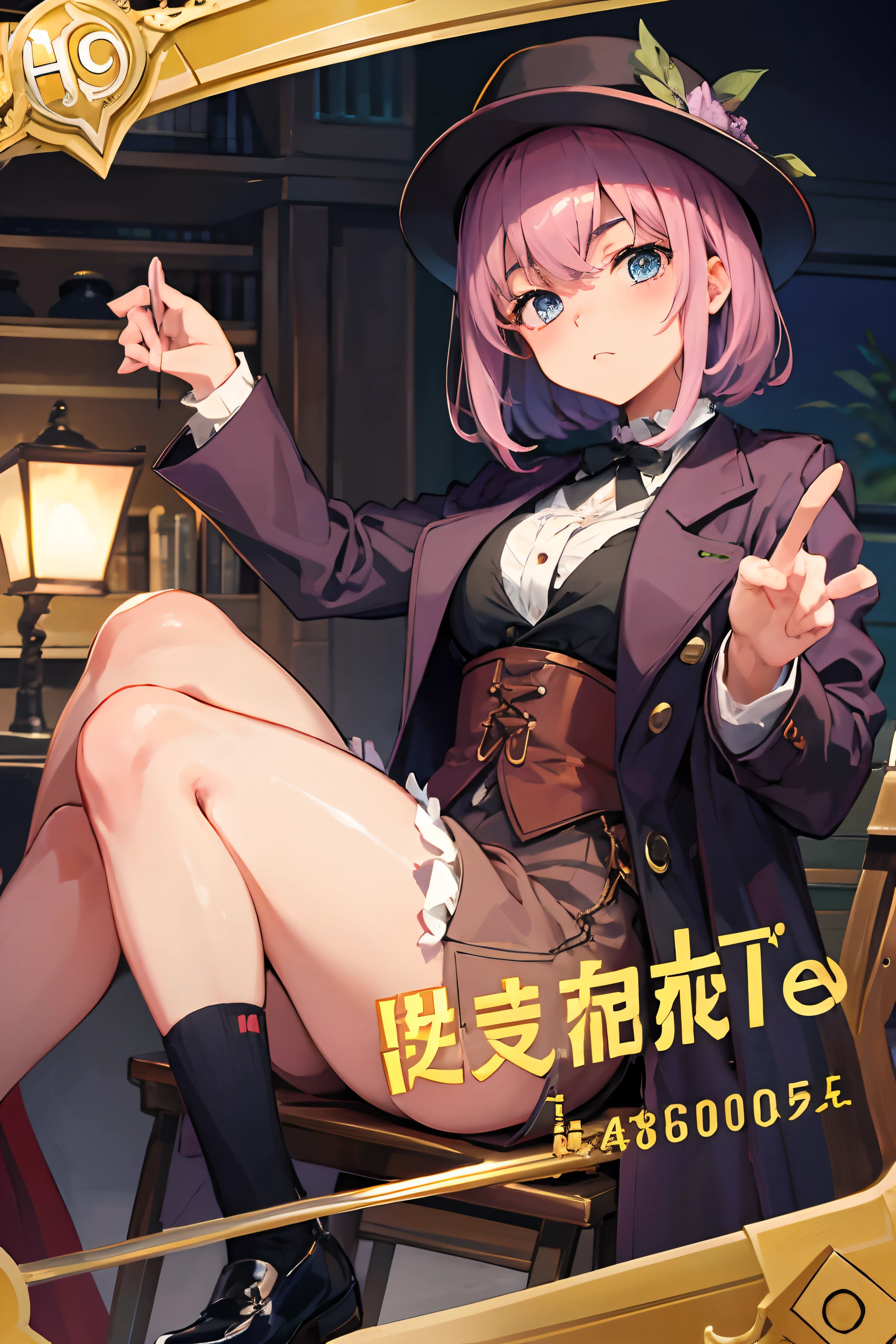 Mystery anime detective girl wearing 1910s men's clothes