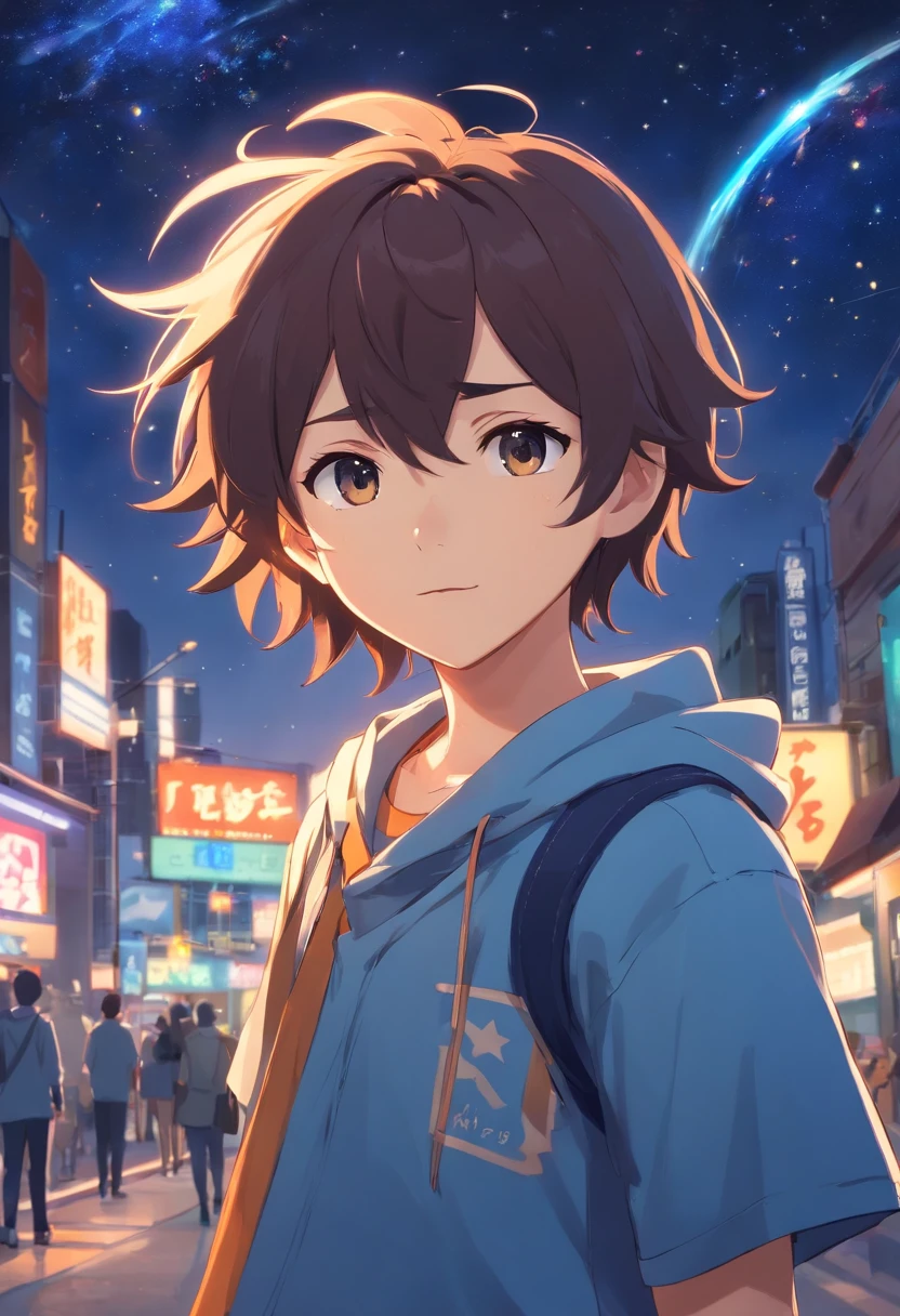 hero boy drawing, inspired by Boku no hero, star theme hero costume, the 2d fanart artstation, official fanart, anime style, adoptable character, stars