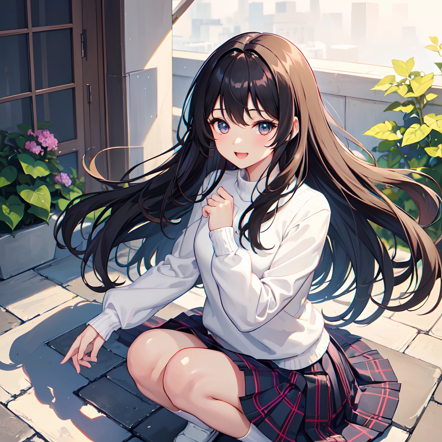 Masterpiece Top Quality High Resolution Tanhai Chengzhou Takagi Panty Shot , Long hair, Open mouth, Physical education sitting beauty legs hi-school girl 15age 校服 A sexy Transparency Super beautiful girl